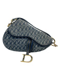 Christian Dior Blue Saddle Bag Oblique Jacquard Bag
