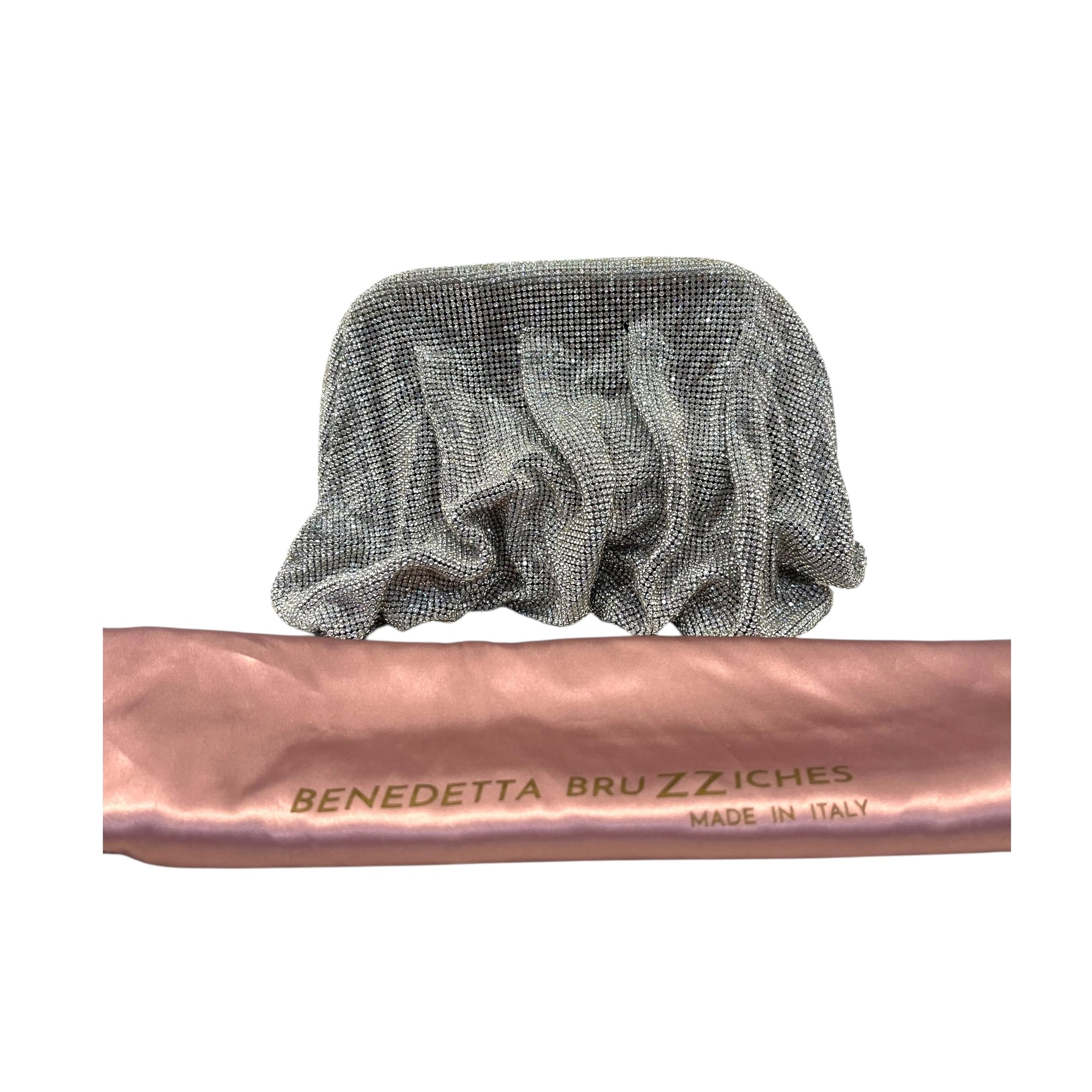 Benedetta Bruzziches Draped Crystal-Embellished Bag