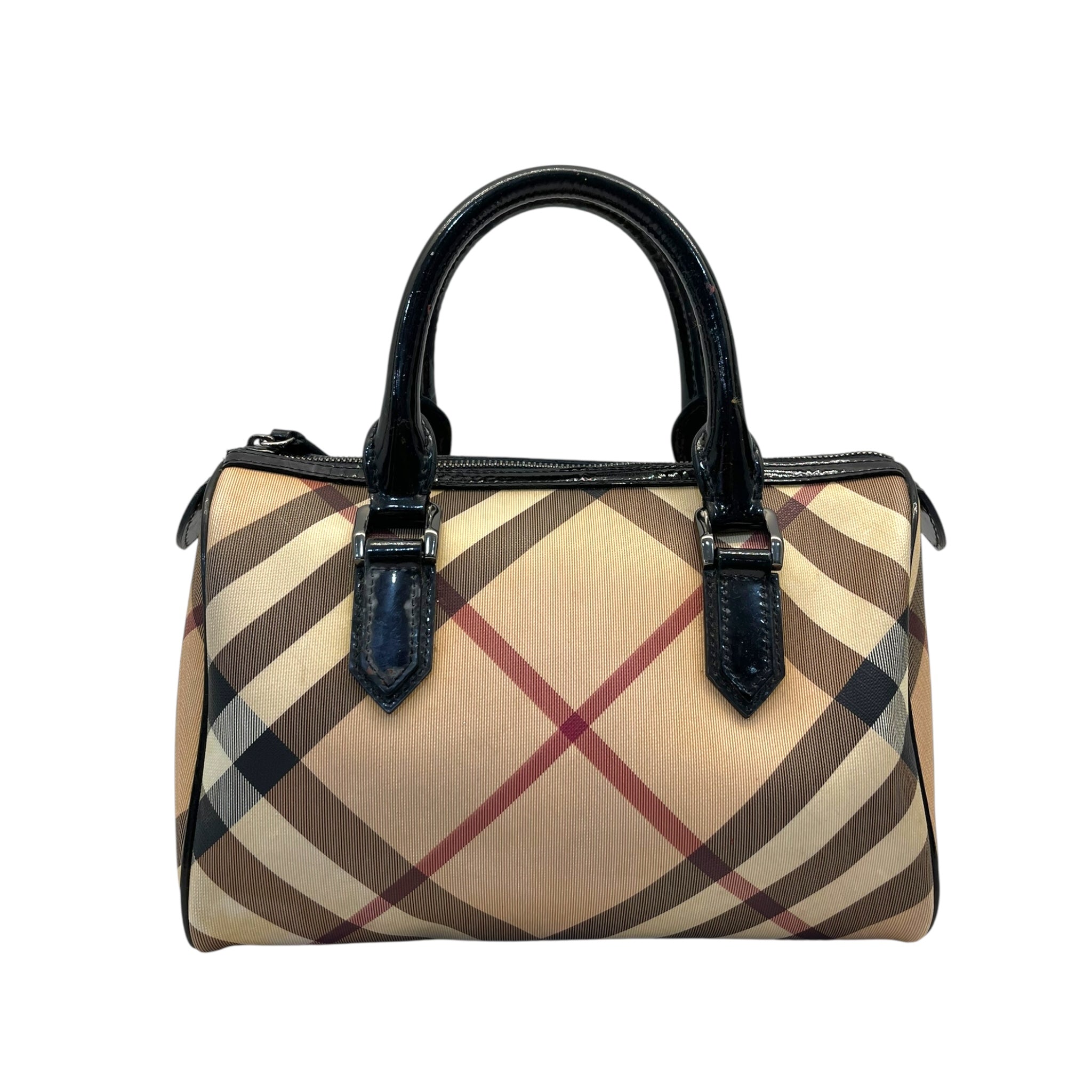 Burberry Beige Nova Check PVC Chester Boston Bag