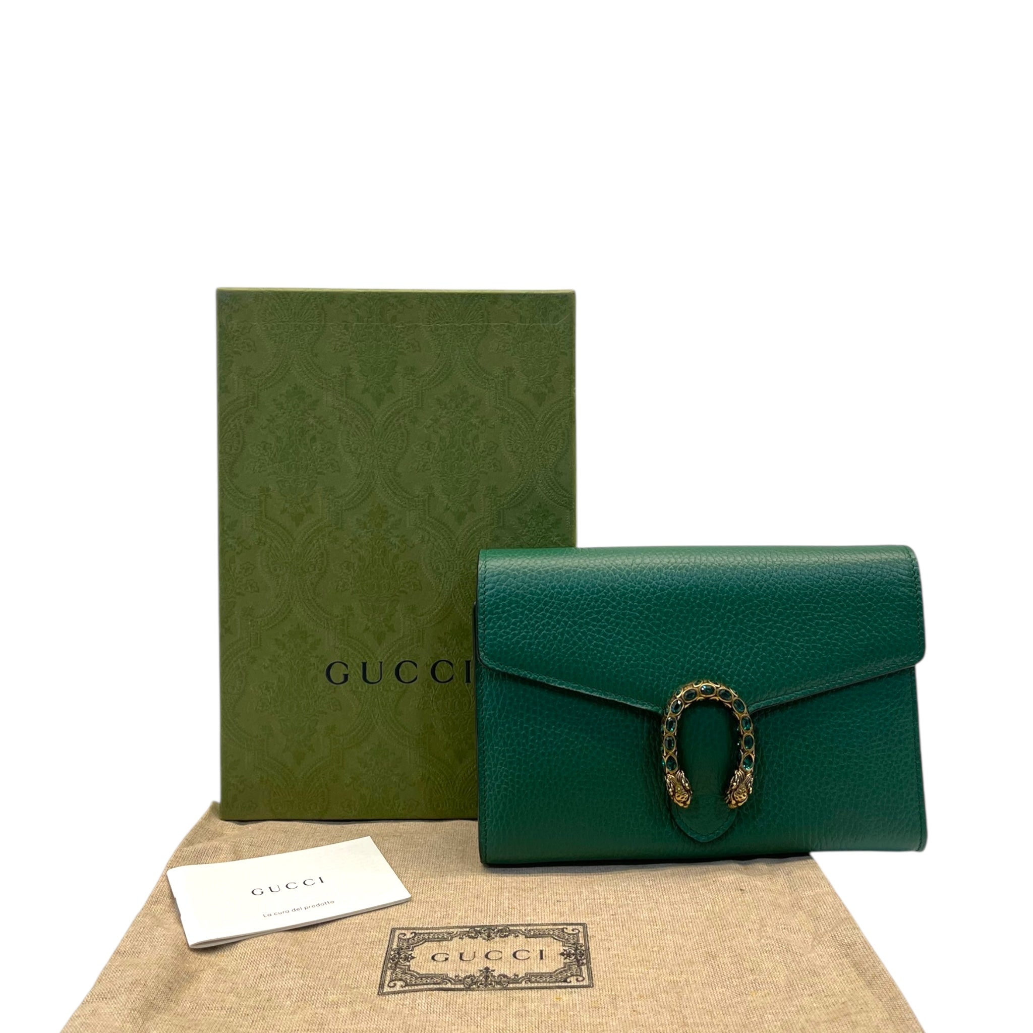 Gucci Green Leather Small Dionysus Shoulder Bag