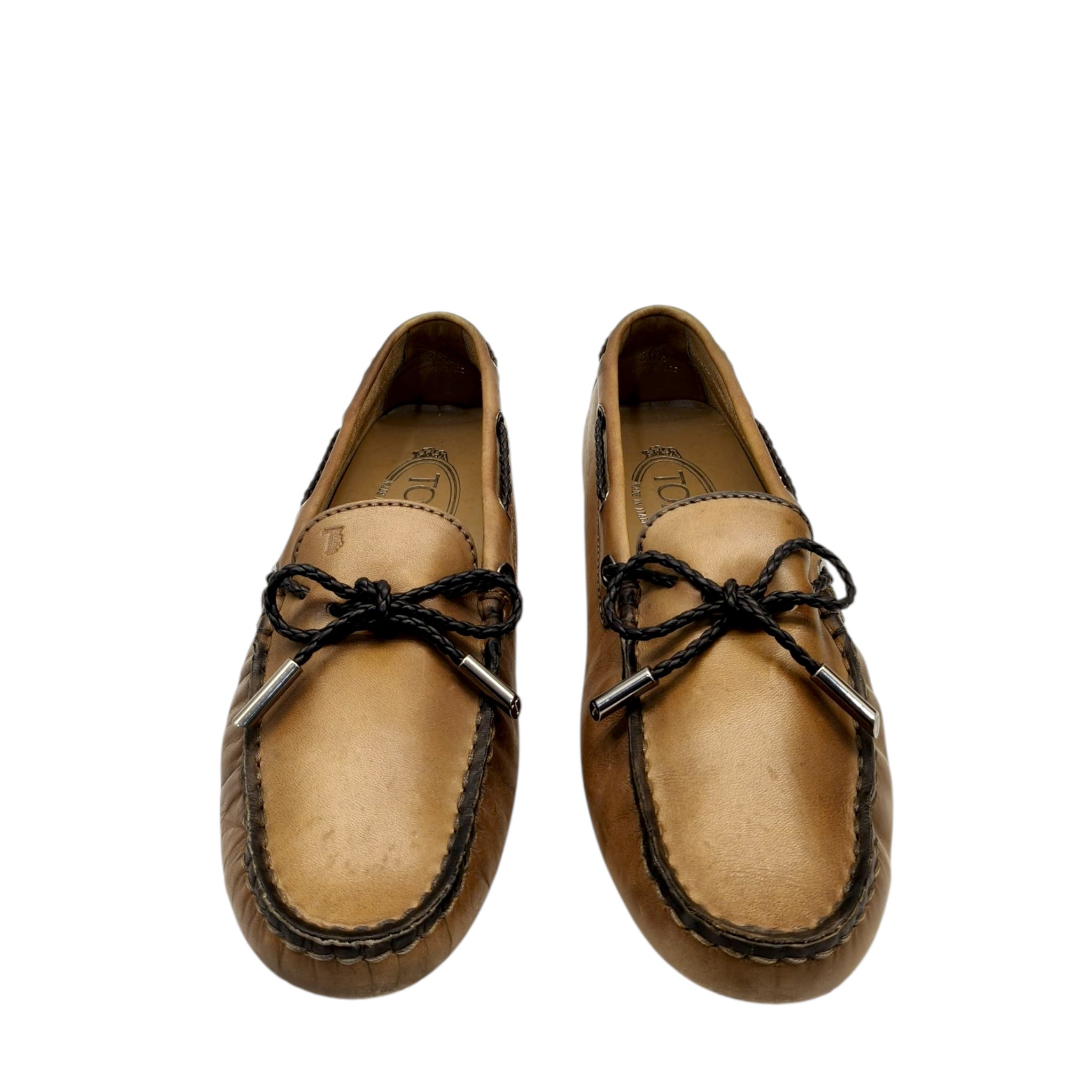 Tod's Gommini Bow Brown Leather Women Loafers EU 36.5