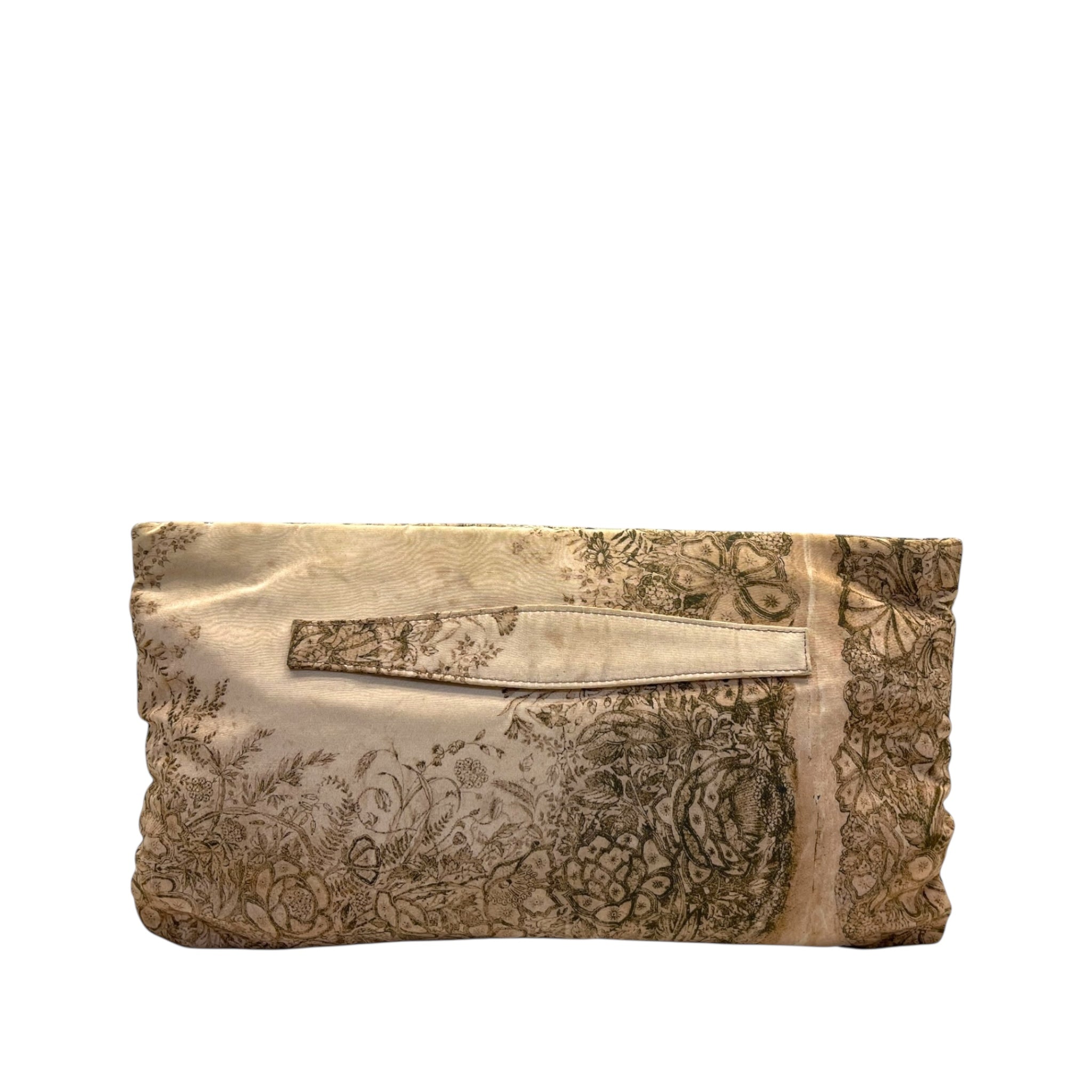 Prada Silk Faille Oversized Floral Zip Clutch Cipria