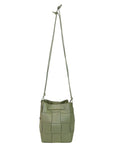 Bottega Veneta Small Cassette Bucket Bag Green Leather