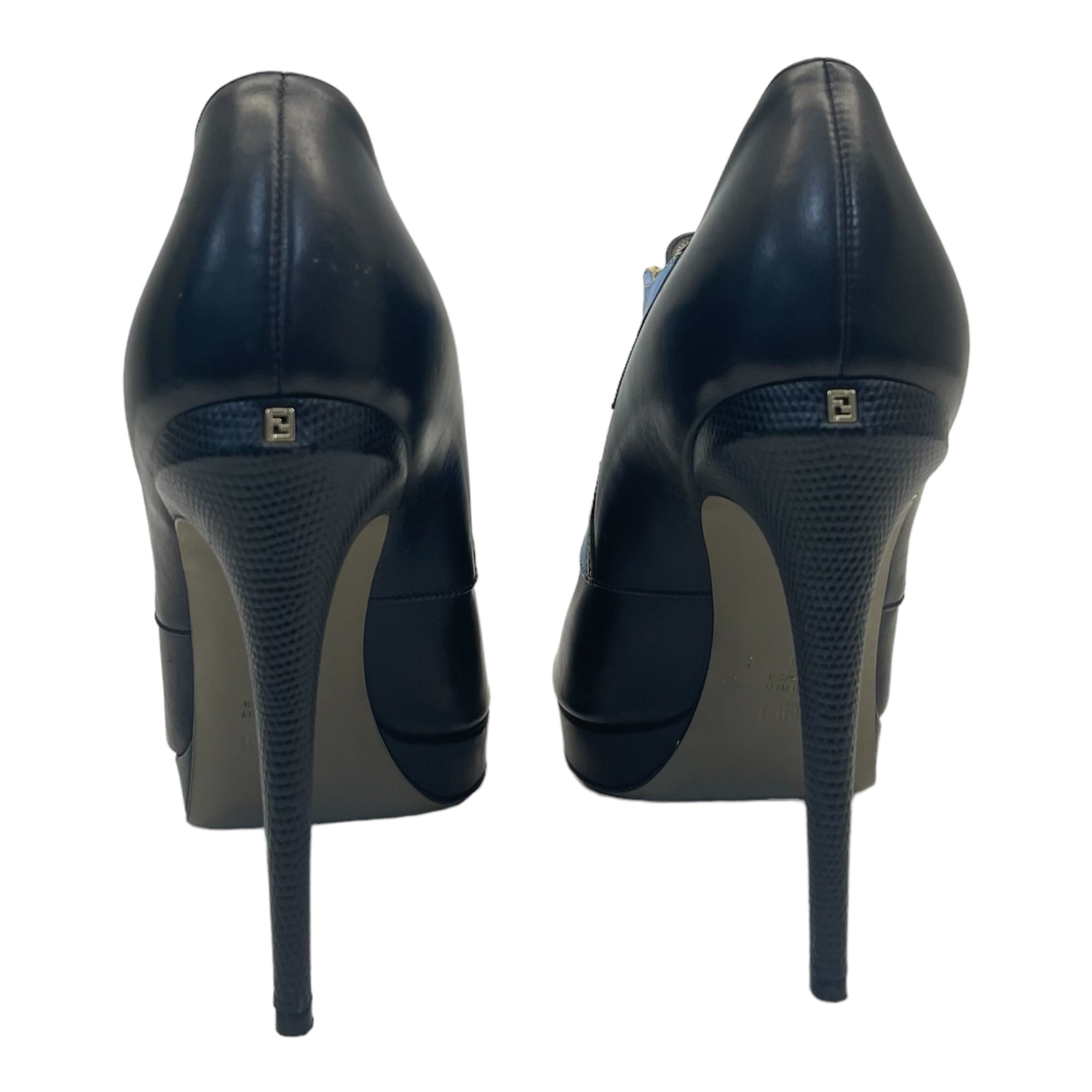 Fendi Multicolor Leather Monster Peep Toe Ankle Booties - Size EU 40
