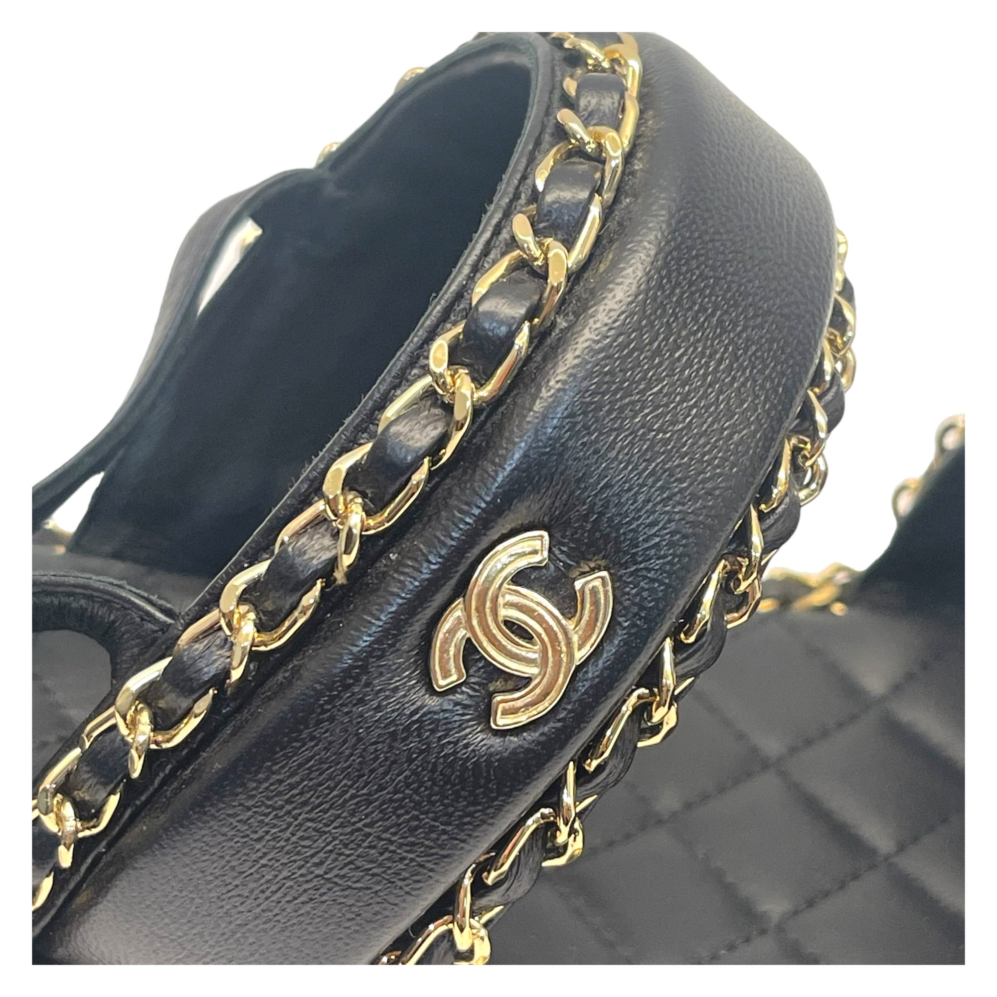 Chanel Black CC Chain Slides Sandal EU 41C