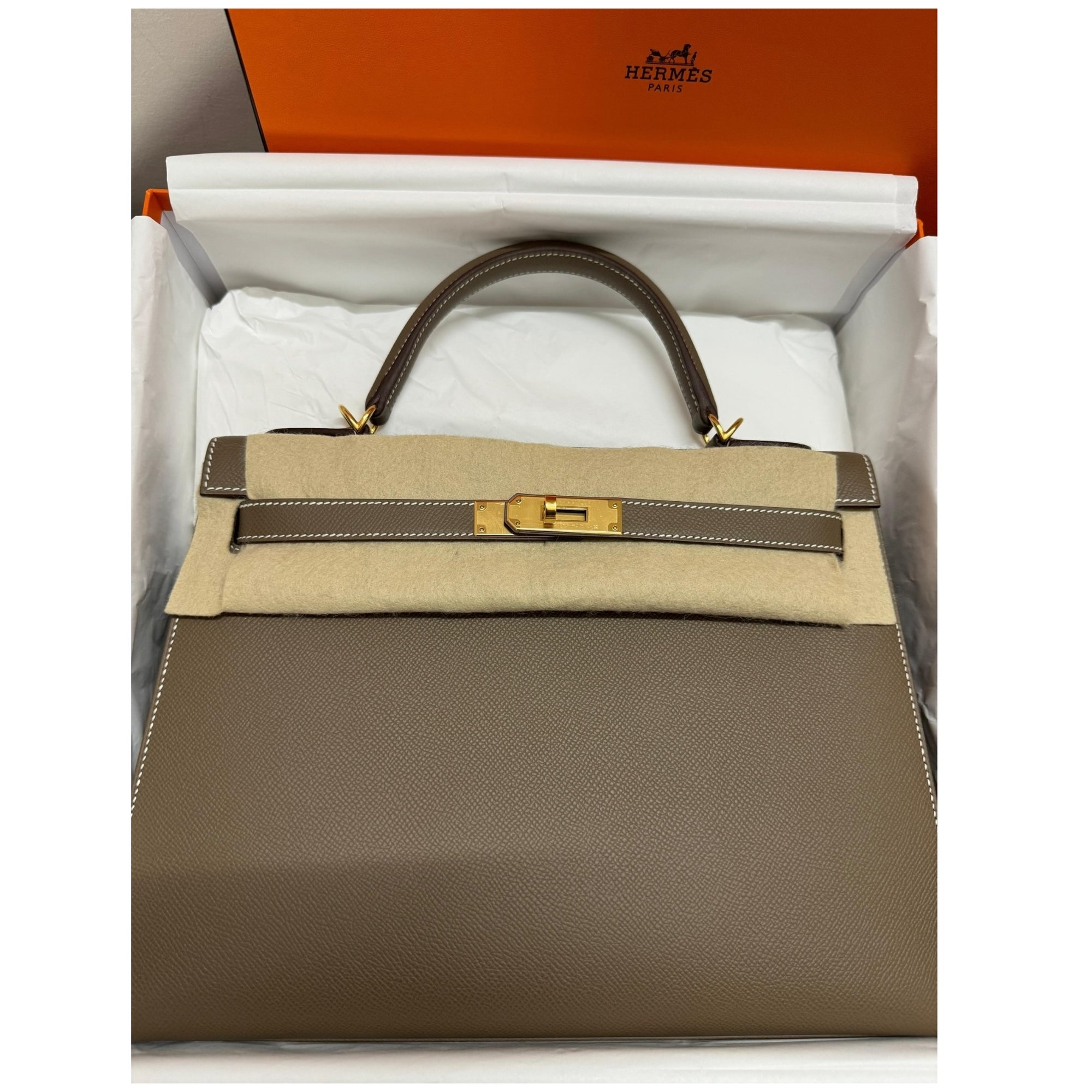 Hermes Kelly II Sellier 32 Epson Etoupe