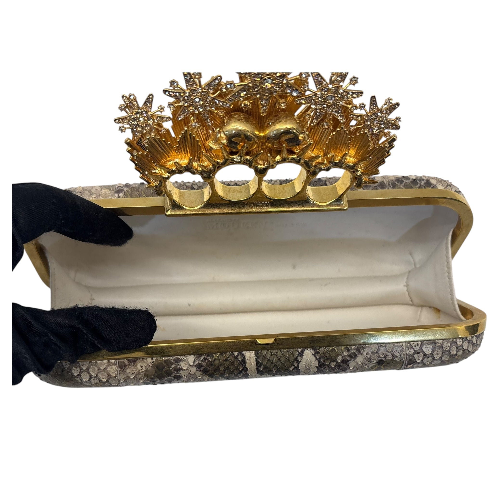 Alexander McQueen Python Knuckle Clutch