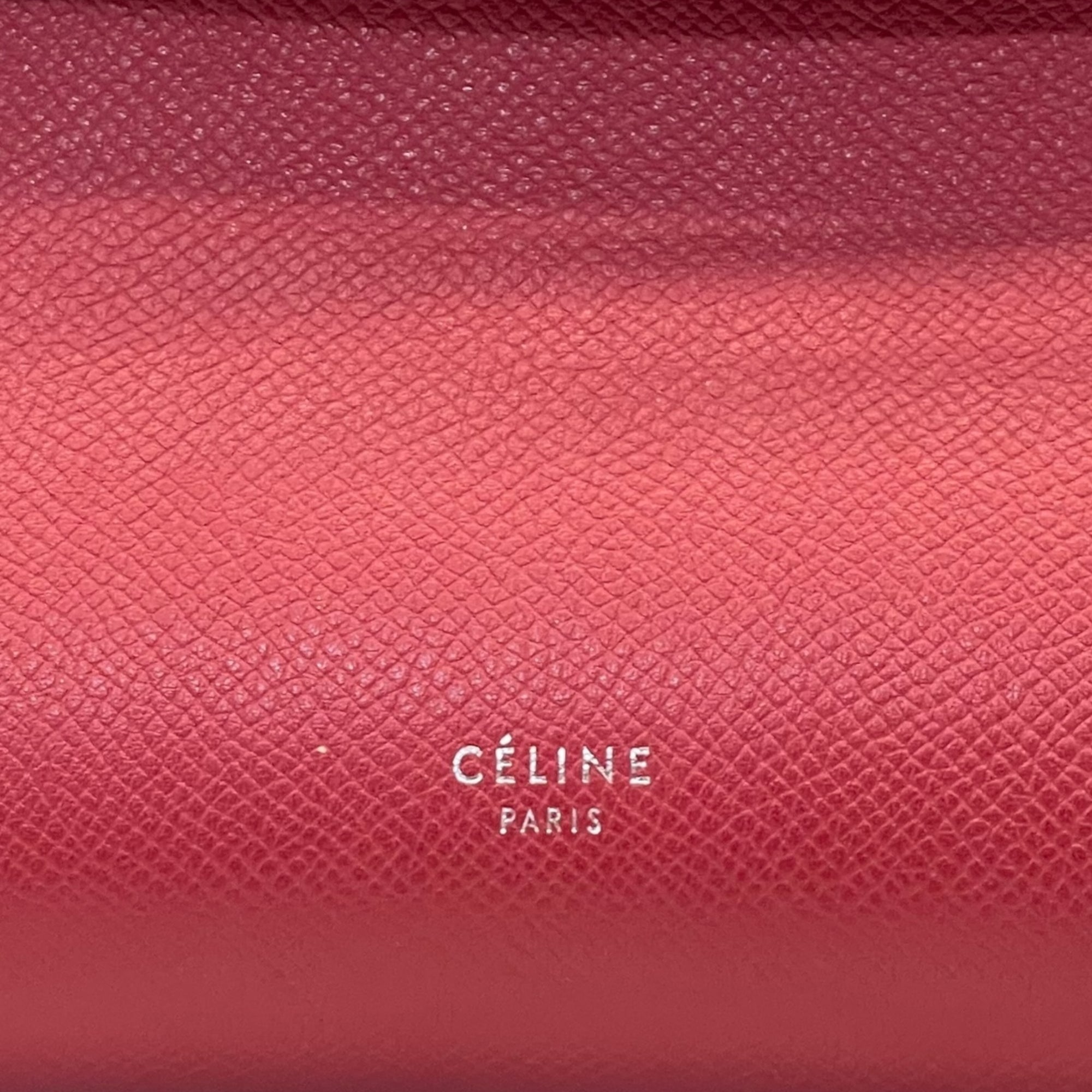 Celine Red Micro Leather Belt Top Handle Bag