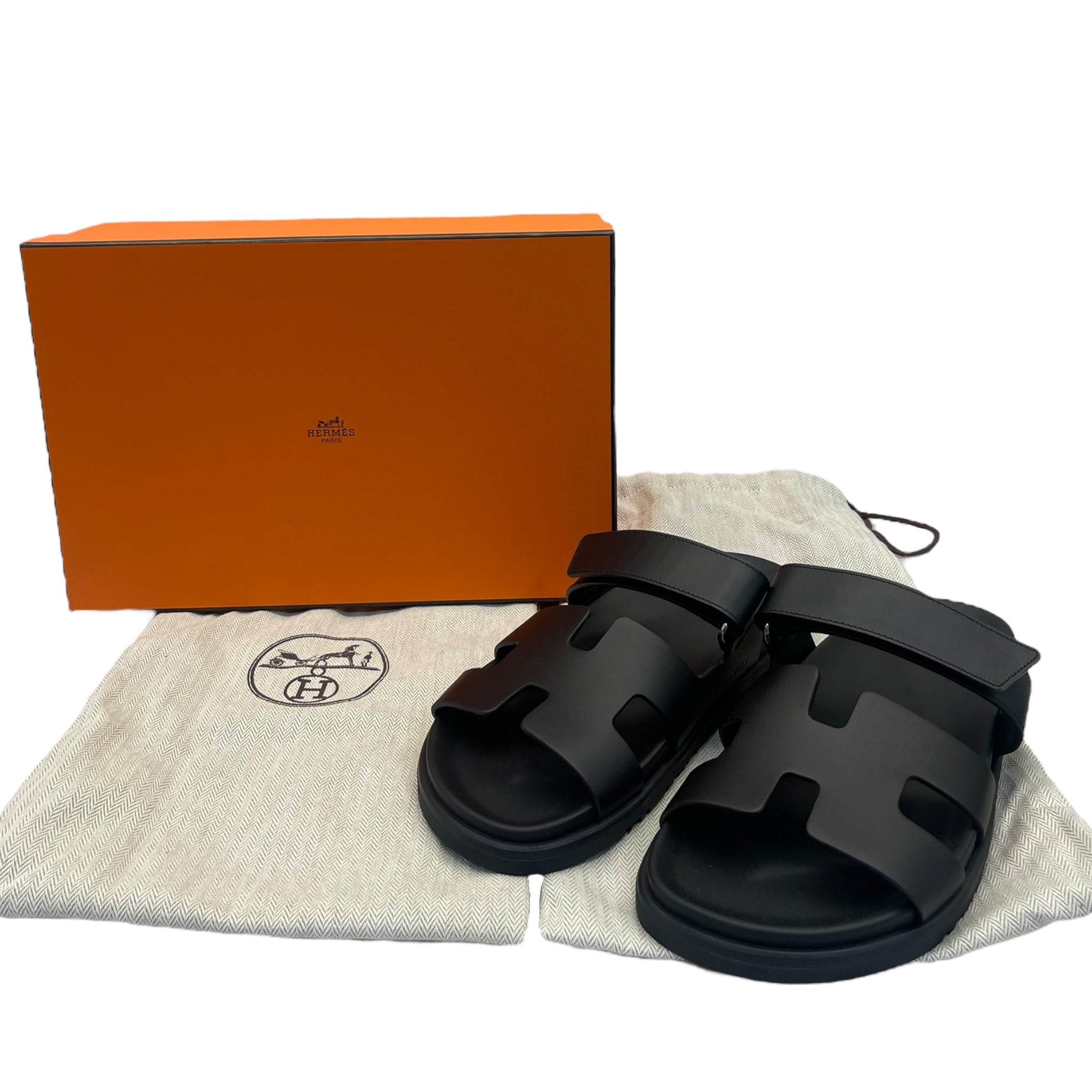 Hermes Chypre Sandals Noir EU 39