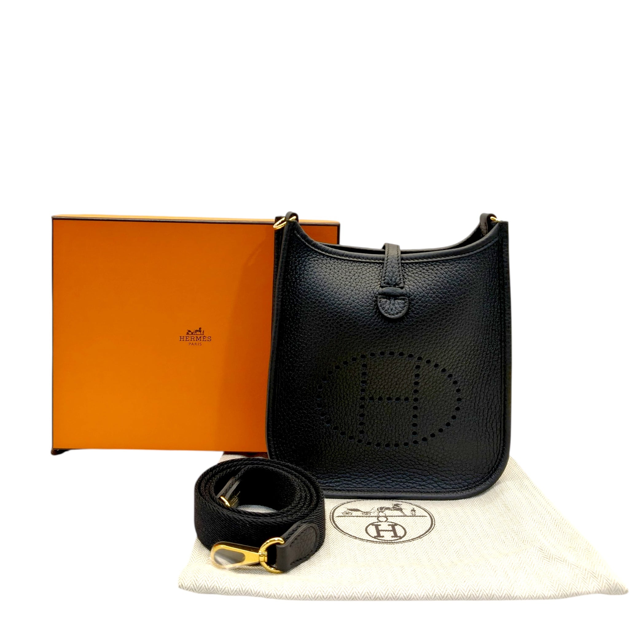 Hermes Mini Evelyne Black GHW
