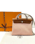 Hermes Herbag 31 Canvas Satchel Palladium Hardware