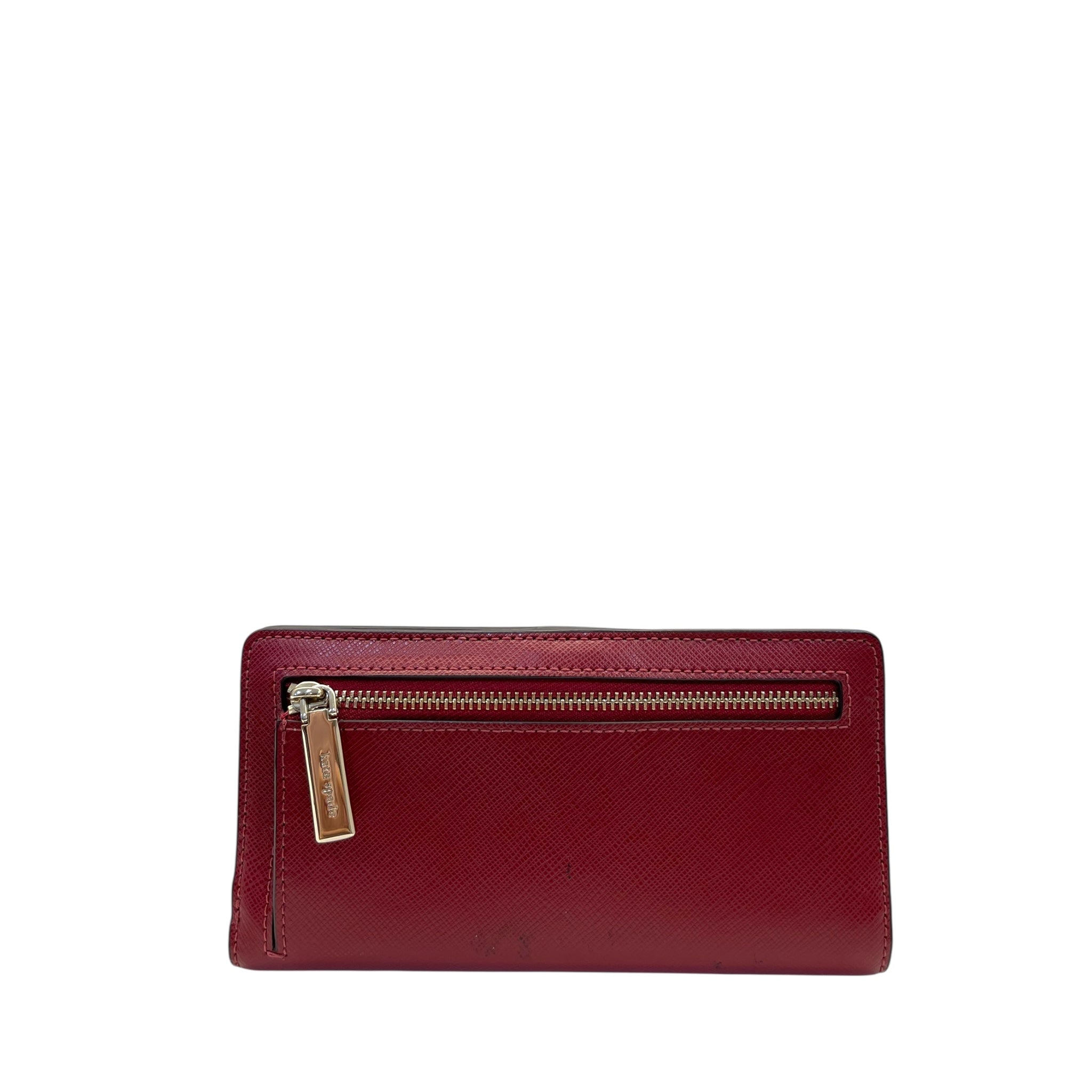 Kate Spade Saffiano Burgundy Leather Leila Continental Wallet