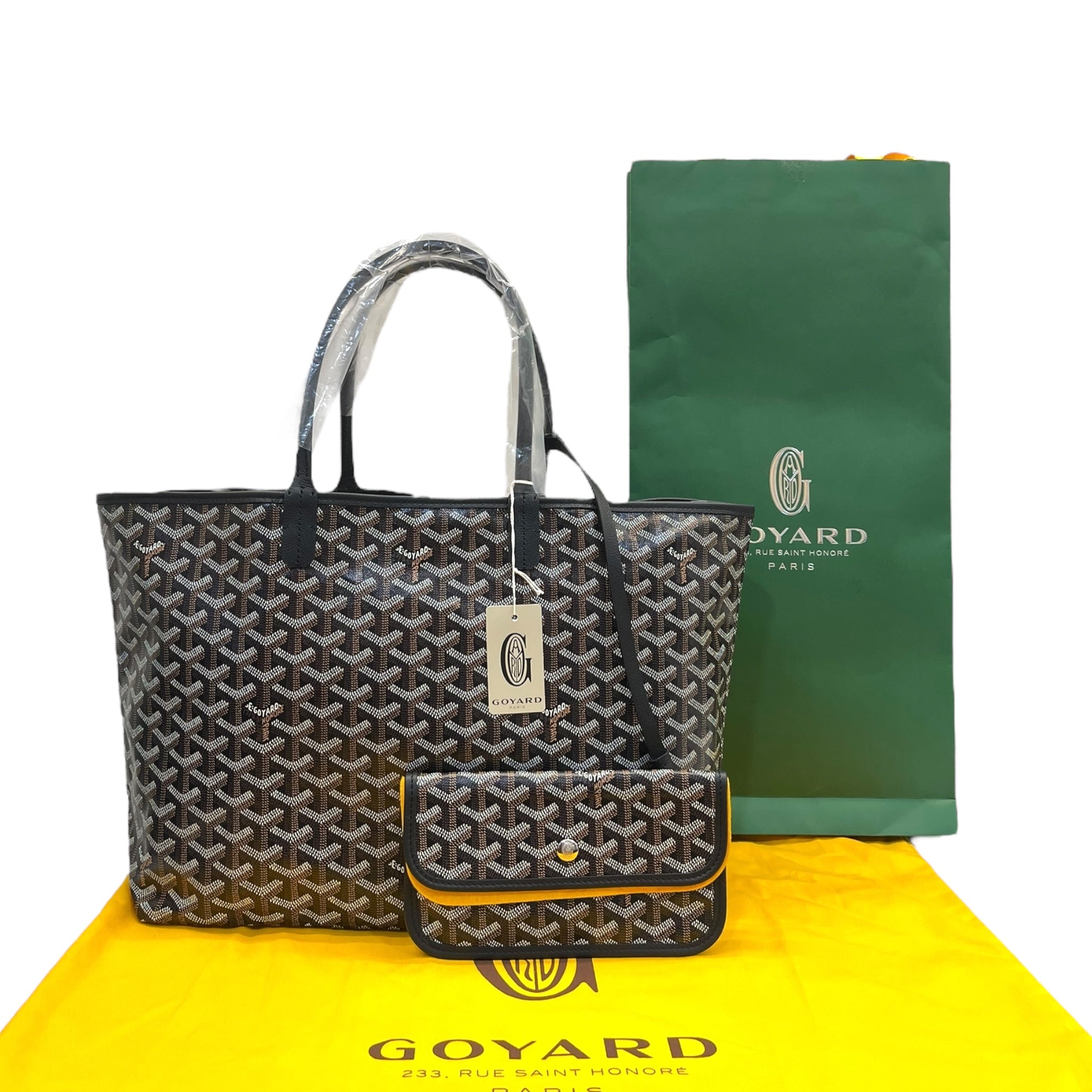 Goyard St Louis PM Tote Black Goyardine