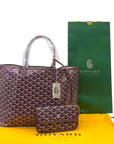Goyard St Louis PM Tote Burgundy Goyardine