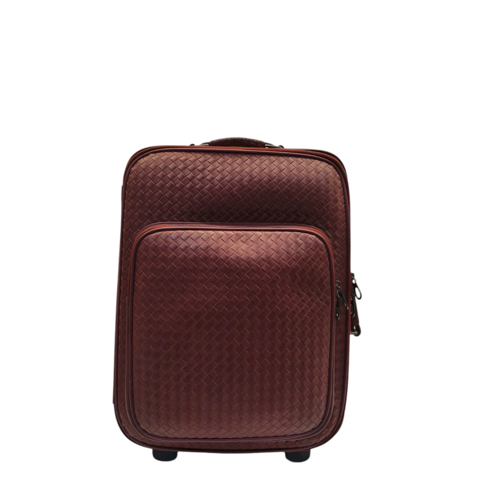 Bottega Veneta Trolley VN Leather Suitcase Red