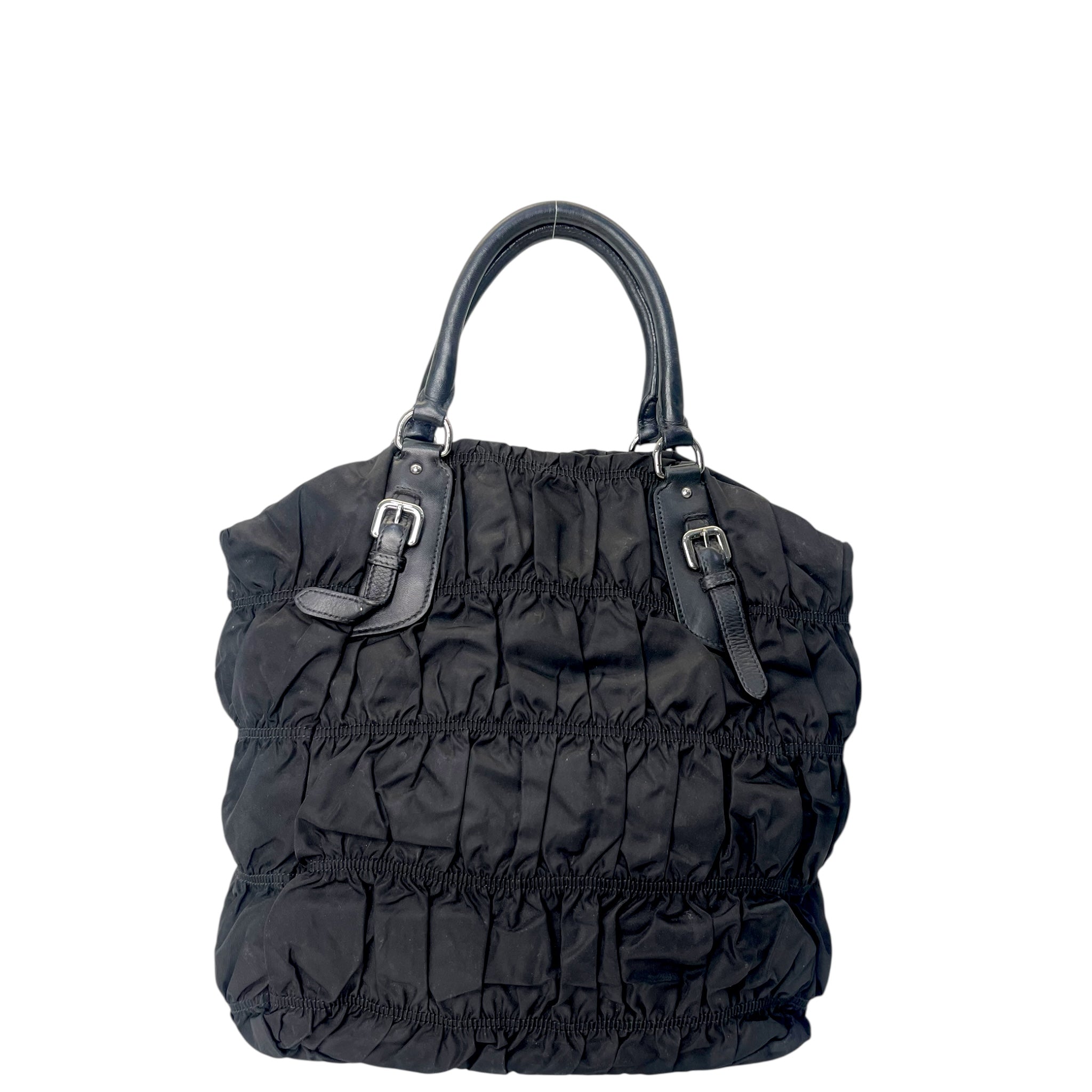 Prada Black Tessuto Gaufre Nylon Shoulder Bag