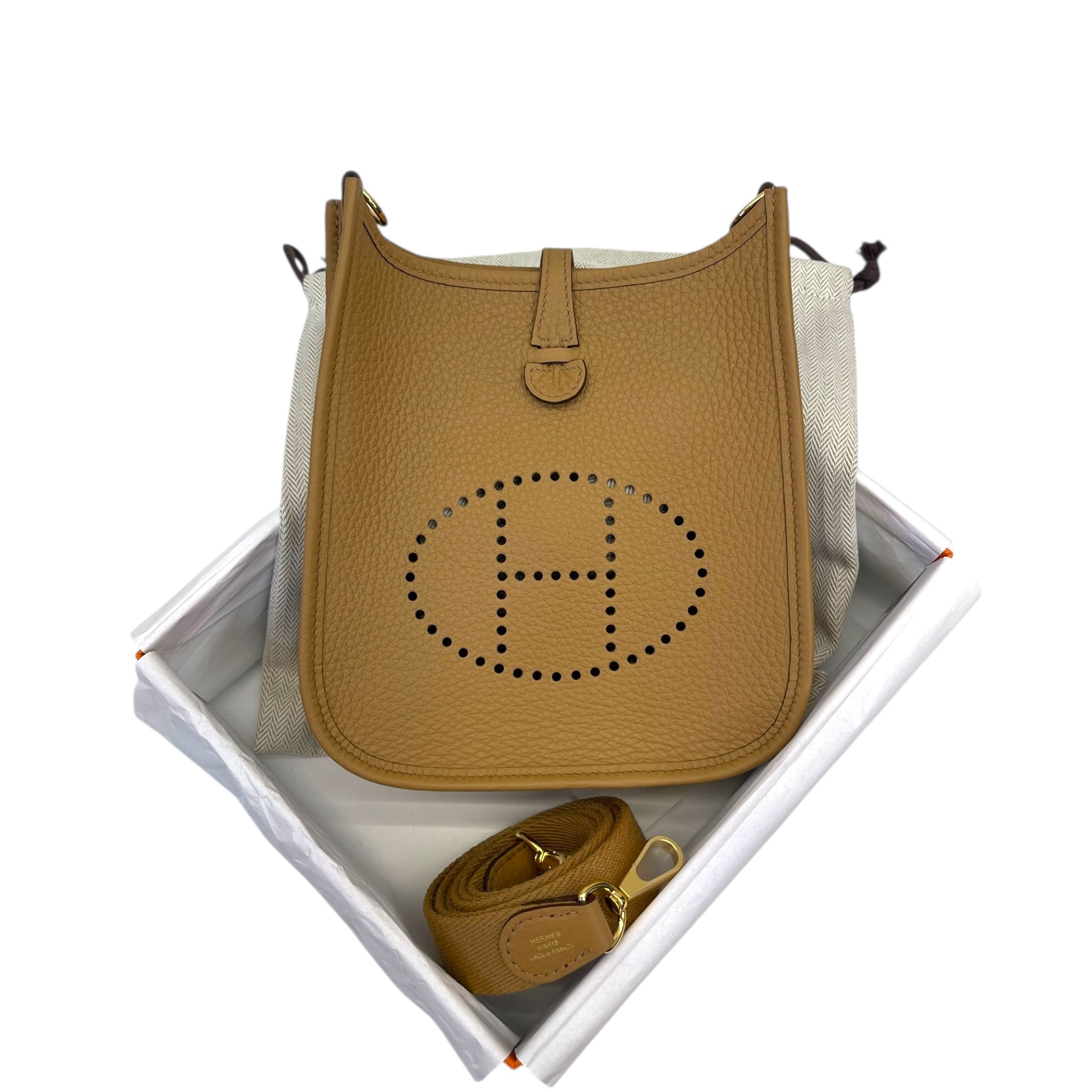 Hermès Mini Evelyne 16 TPM Brown GHW