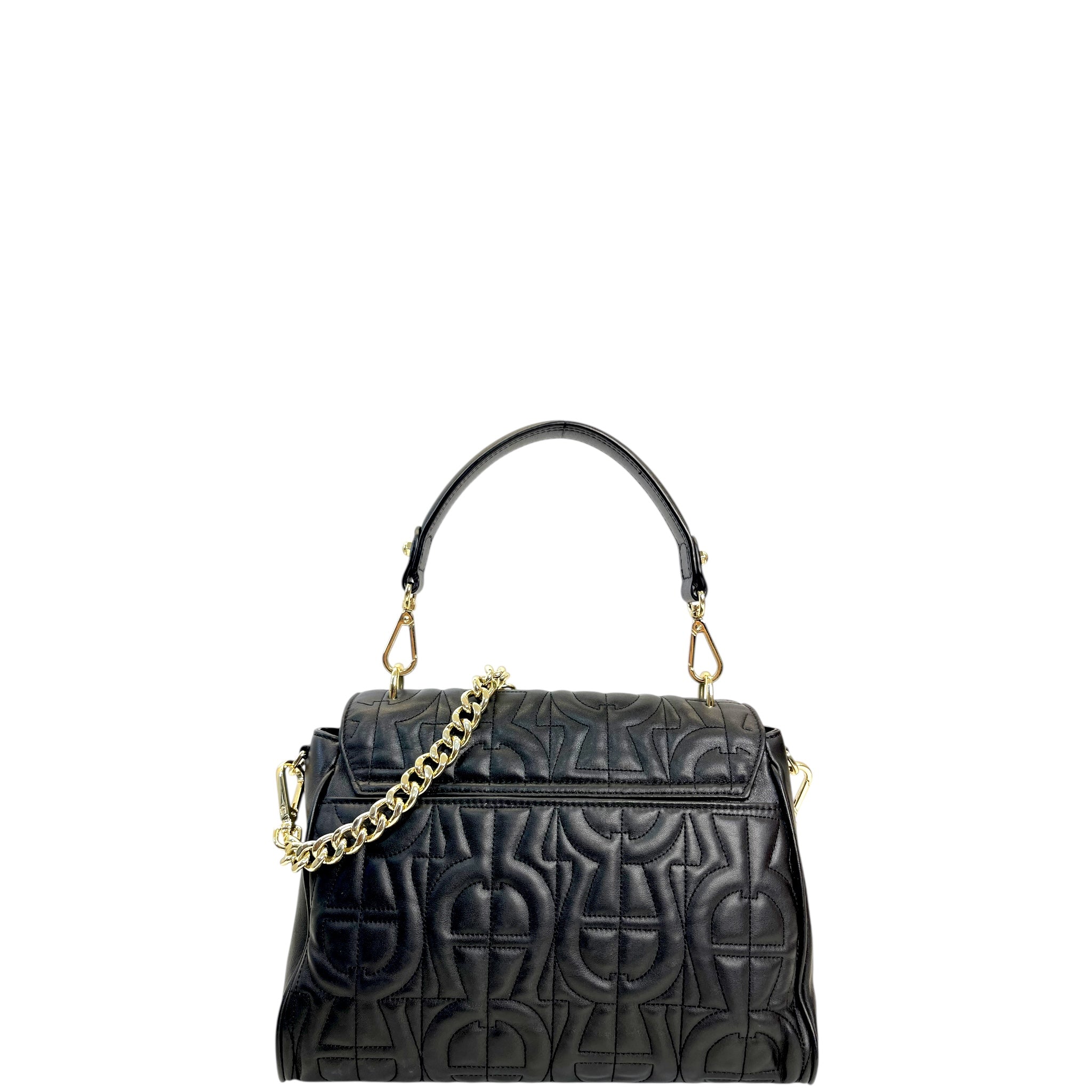 Aigner Diadora Shoulder Bag Black Quilted Leather