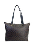 Coach Gallery Tote Black/Brown Signature Coated Canvas and Leather