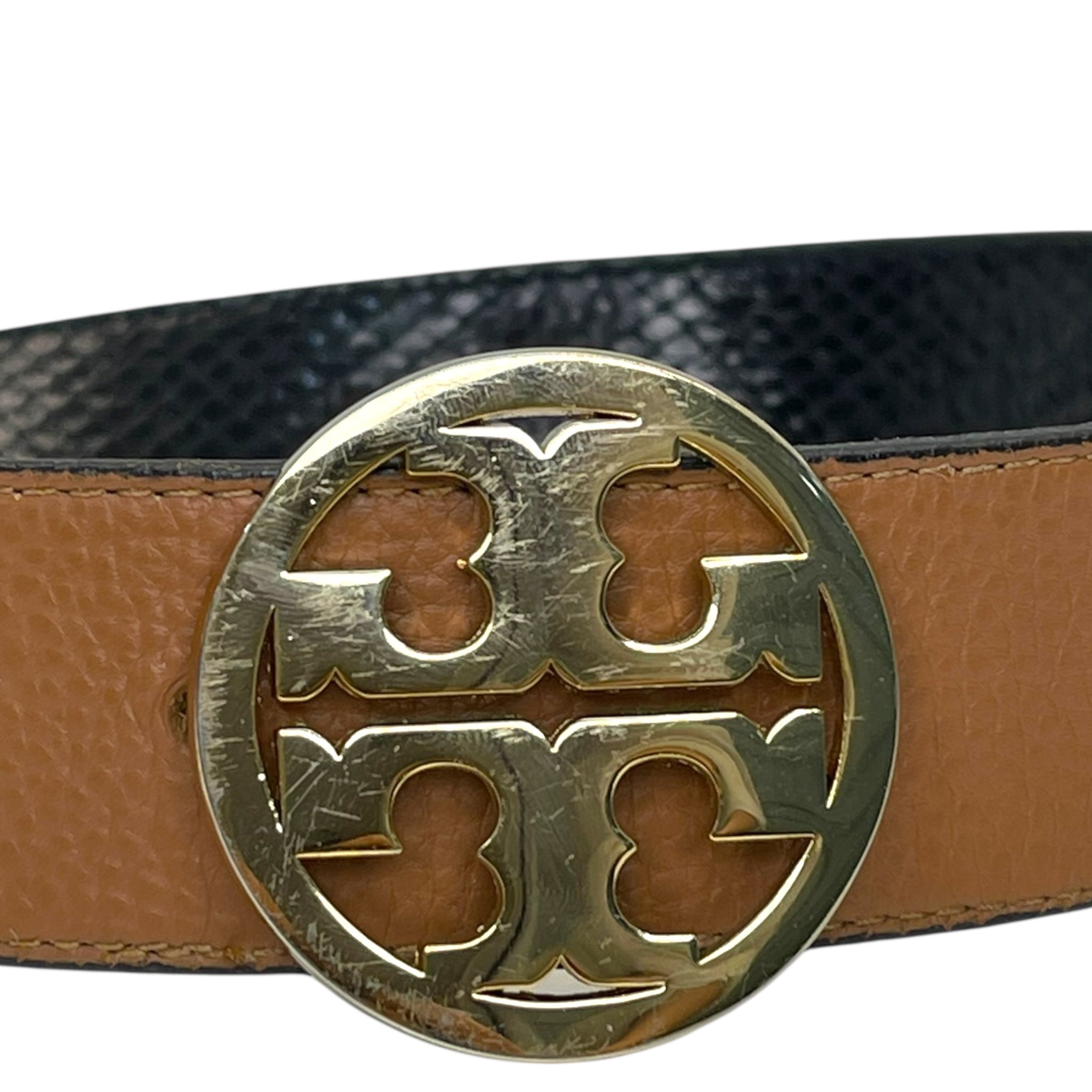 Tory Burch Miller Reversible T Logo Belt Brown/Black 85cm