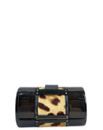 Jimmy Choo Ganache Natural Leopard Print Pony Clutch Bag