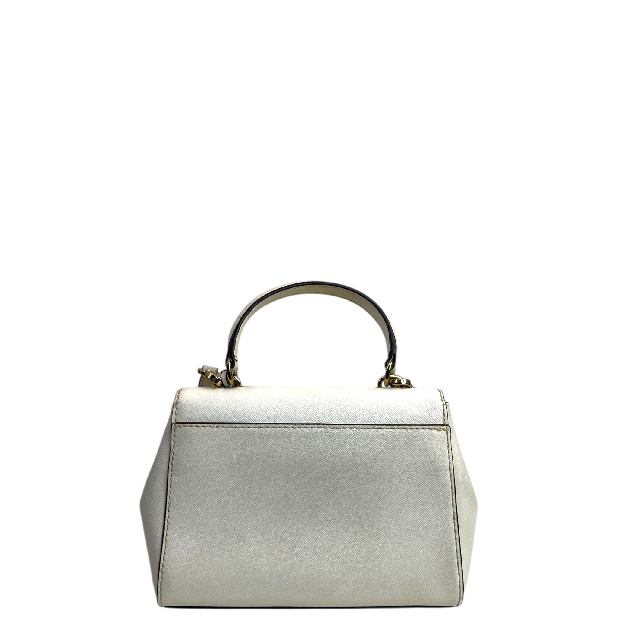 Michael Kors Ava Small White Leather Top Handle Bag