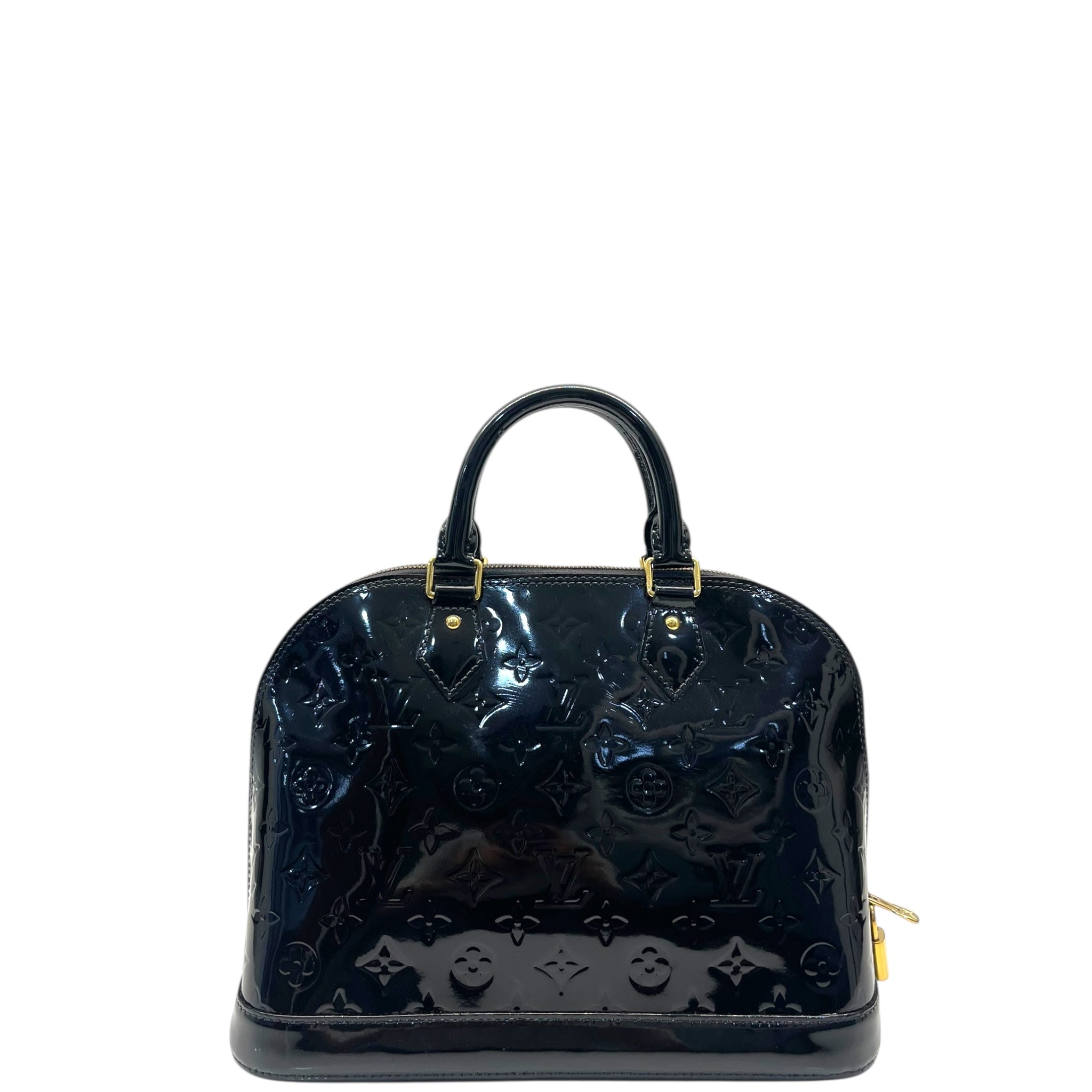 Louis Vuitton Alma PM Handbag Black Monogram Vernis