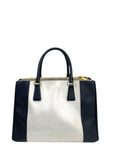 Prada Double Zip Tote Black/White Saffiano Leather