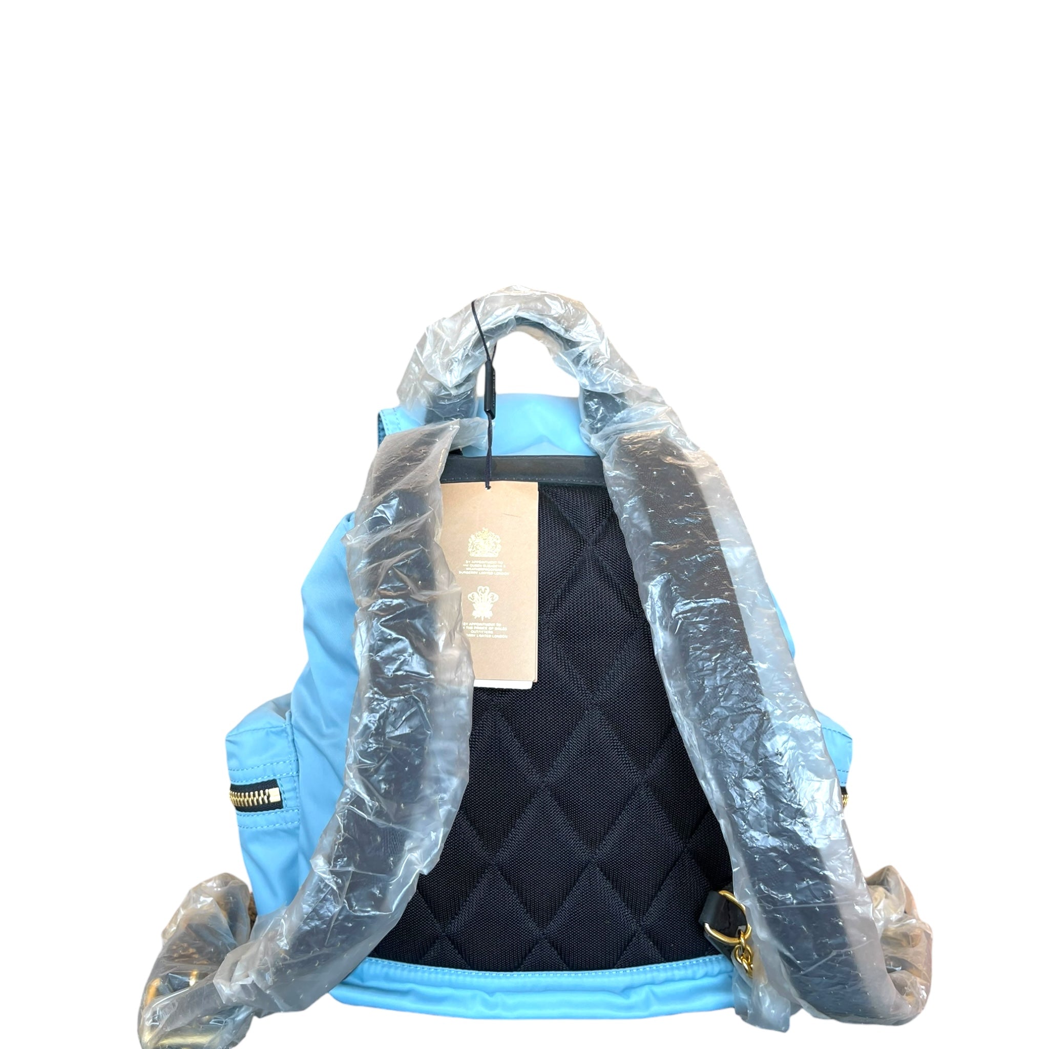 Burberry Rucksack Backpack Light Blue Nylon/Leather