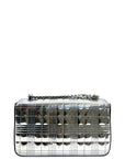 Burberry Small Lola Flap Bag Metallic Silver Quilted Patent Leather