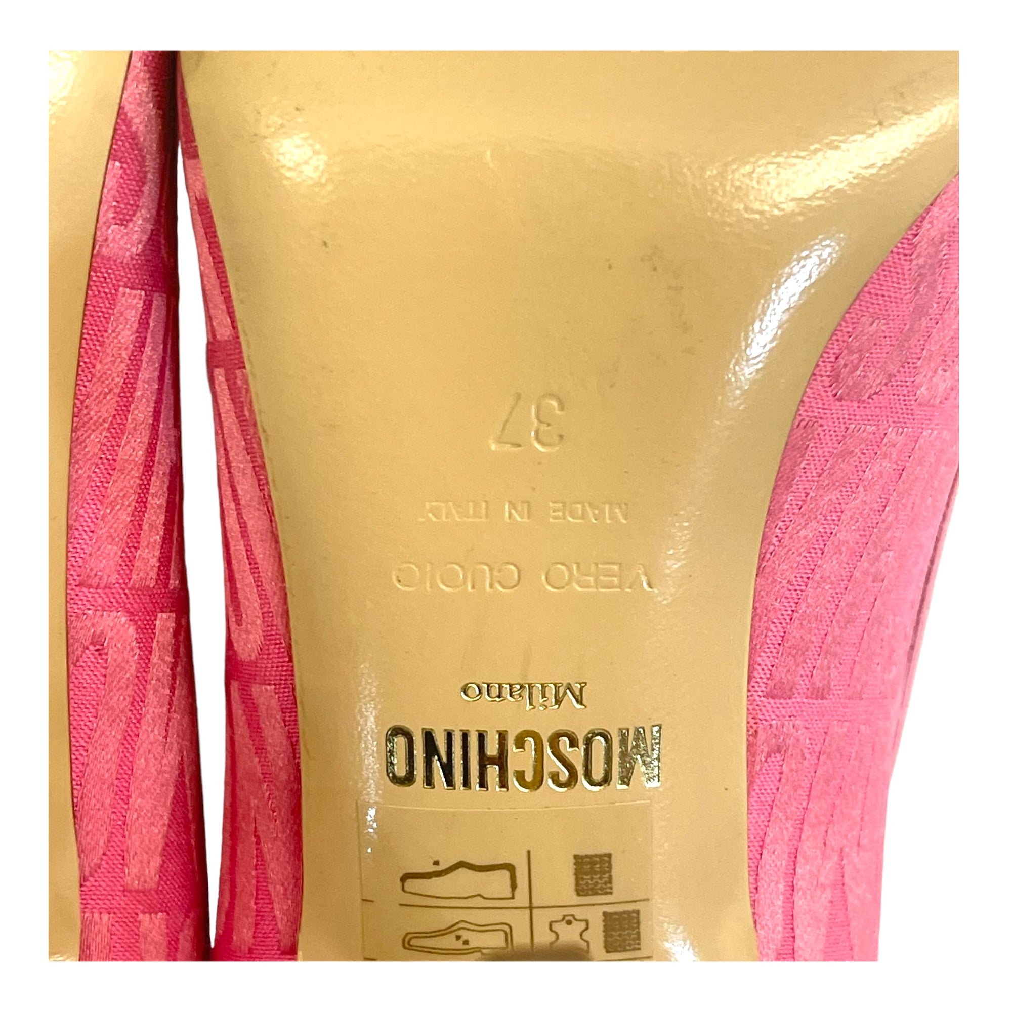 Moschino Candy Pink Logo Pumps Size EU 37