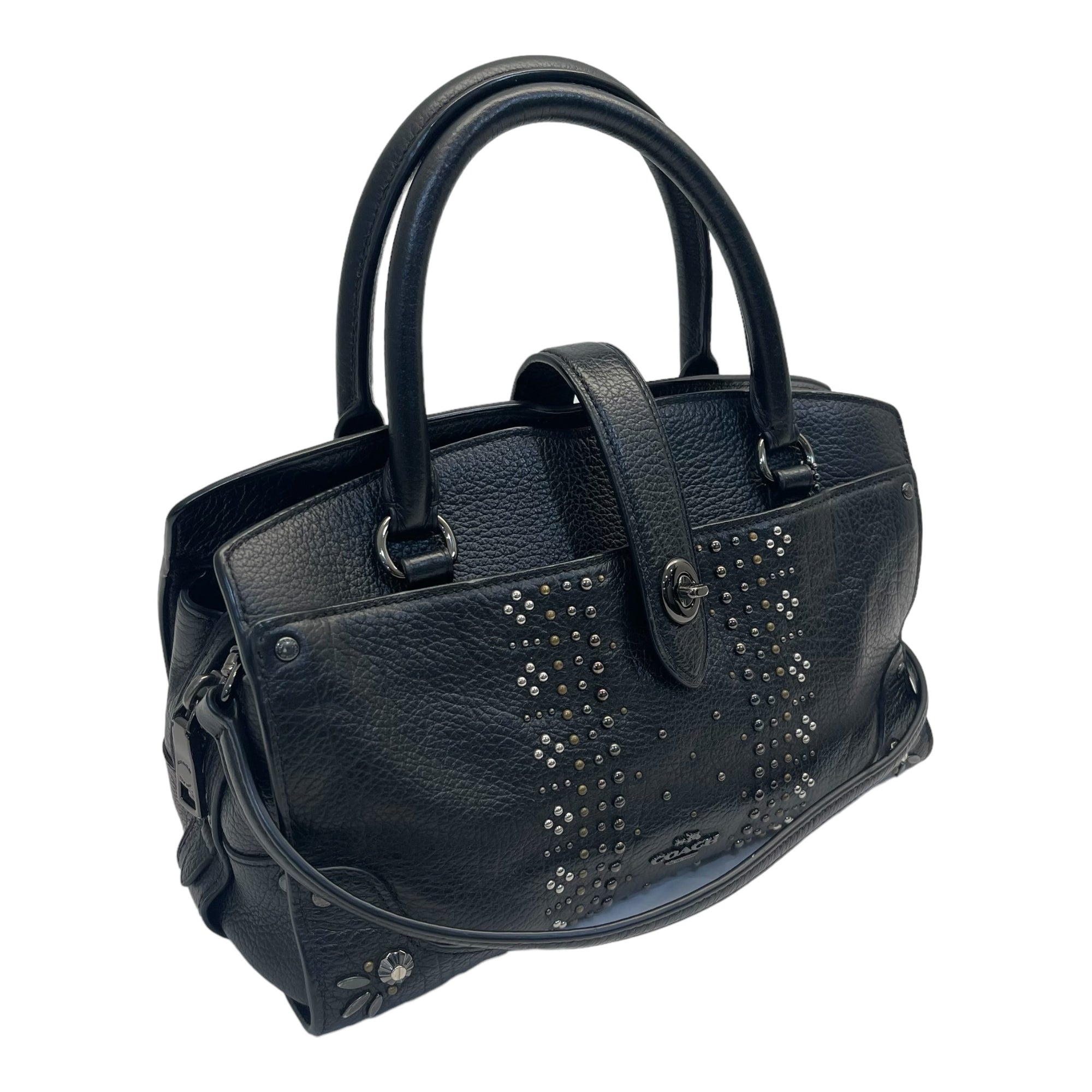 Coach Black Studded Satchel Bag