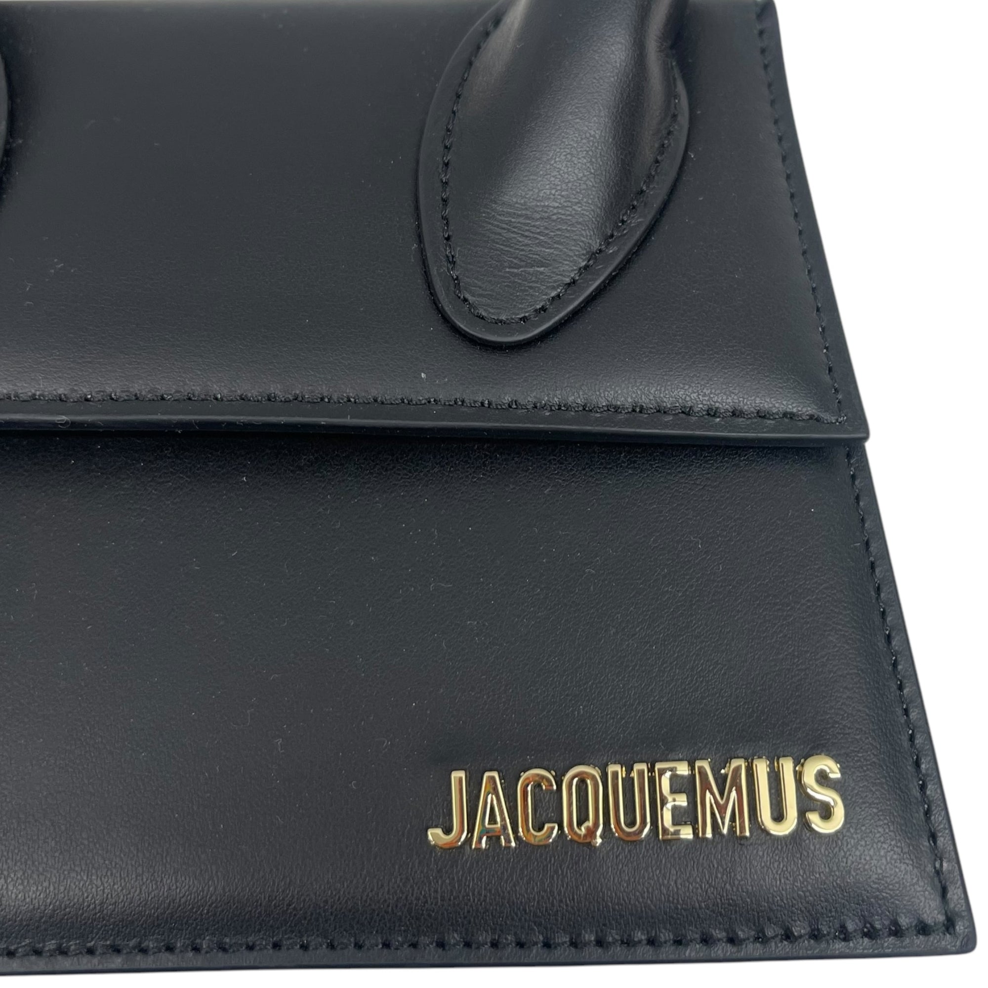 Jacquemus Black Leather Le Chiquito La Montagne Top Handle Bag
