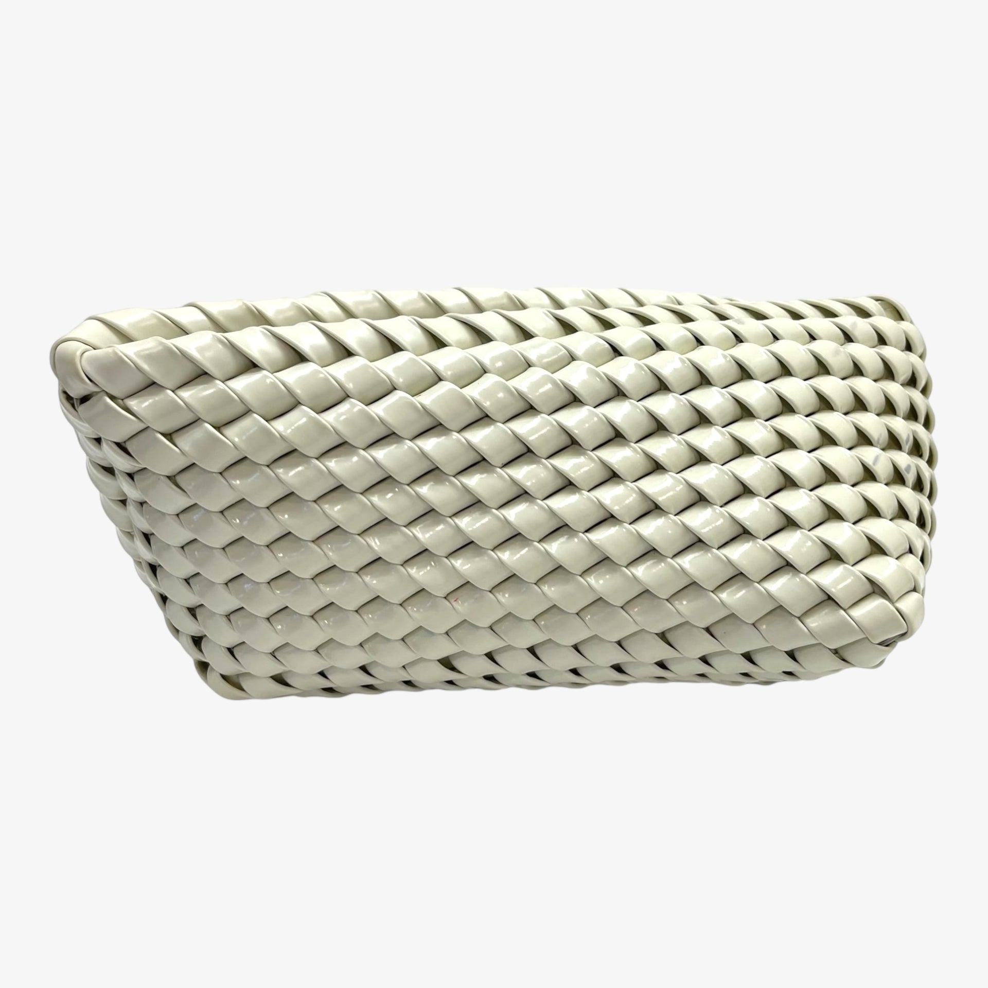 Buy Bottega Veneta White Intrecciato Leather Structure Clutch Online