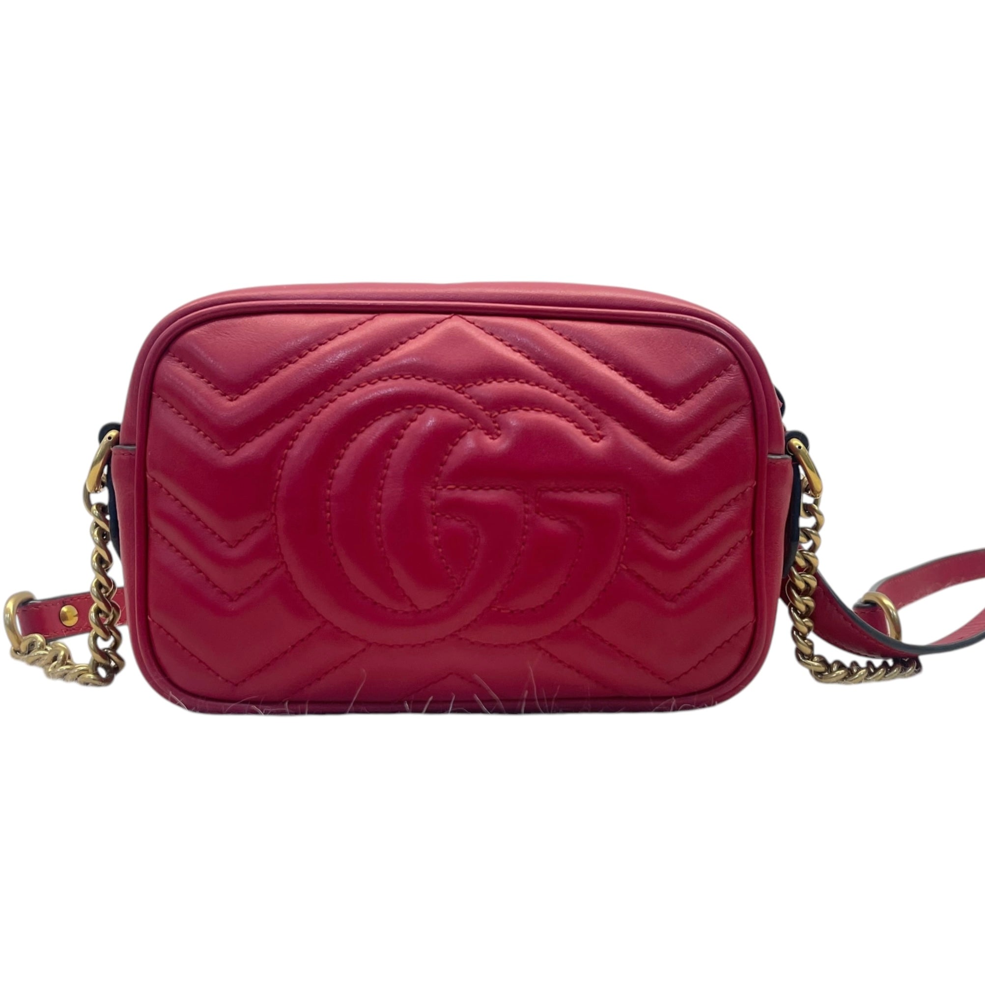 Gucci GG Marmont Leather Handbag in Red