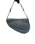 Christian Dior Blue Saddle Bag Oblique Jacquard Bag