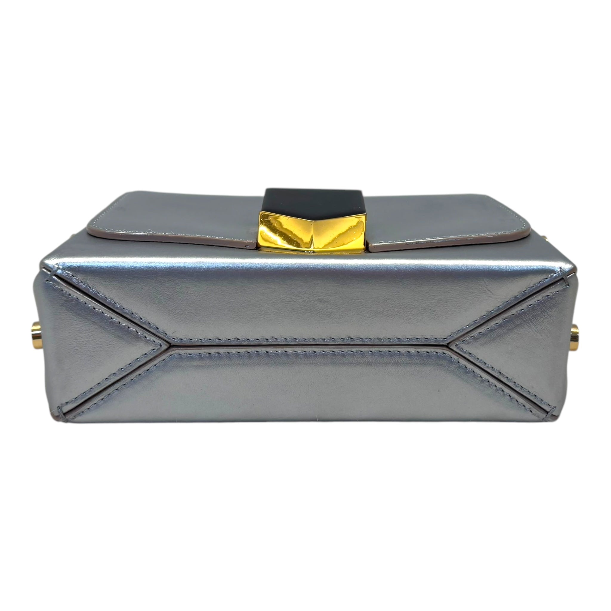 Jimmy Choo Grey Leather Lockett City Shoulder Bag