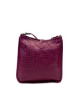Longchamp Pink Croc Embossed Leather Crossbody Bag