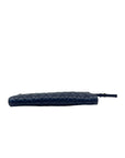 Miu Miu Blue Diamond Quilted Leather Zip Wristlet Clutch