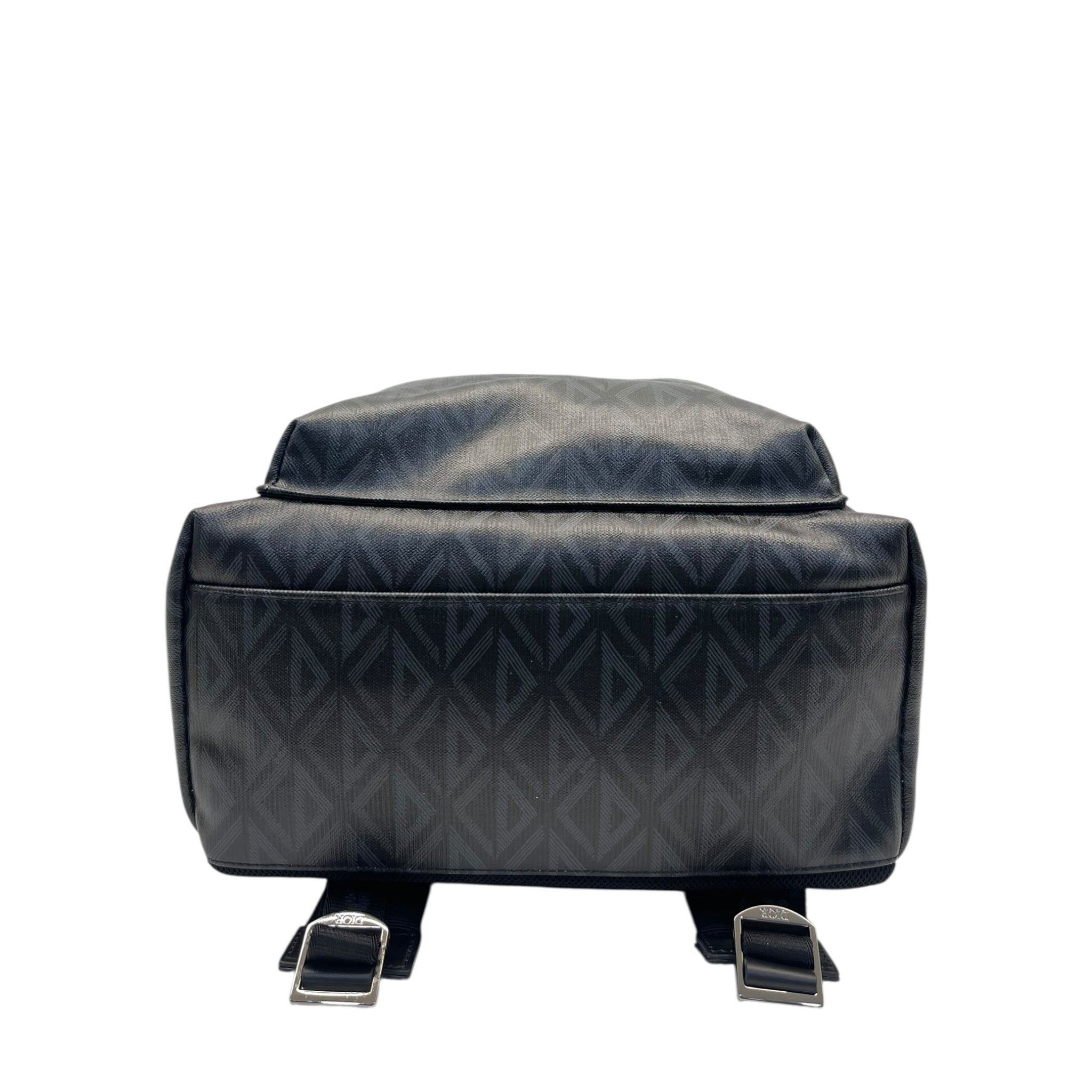 Christian Dior Rider Toile CD Diamond Black Backpack Bag