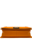 Chanel Orange Quilted Leather New Medium Boy Flap Bag