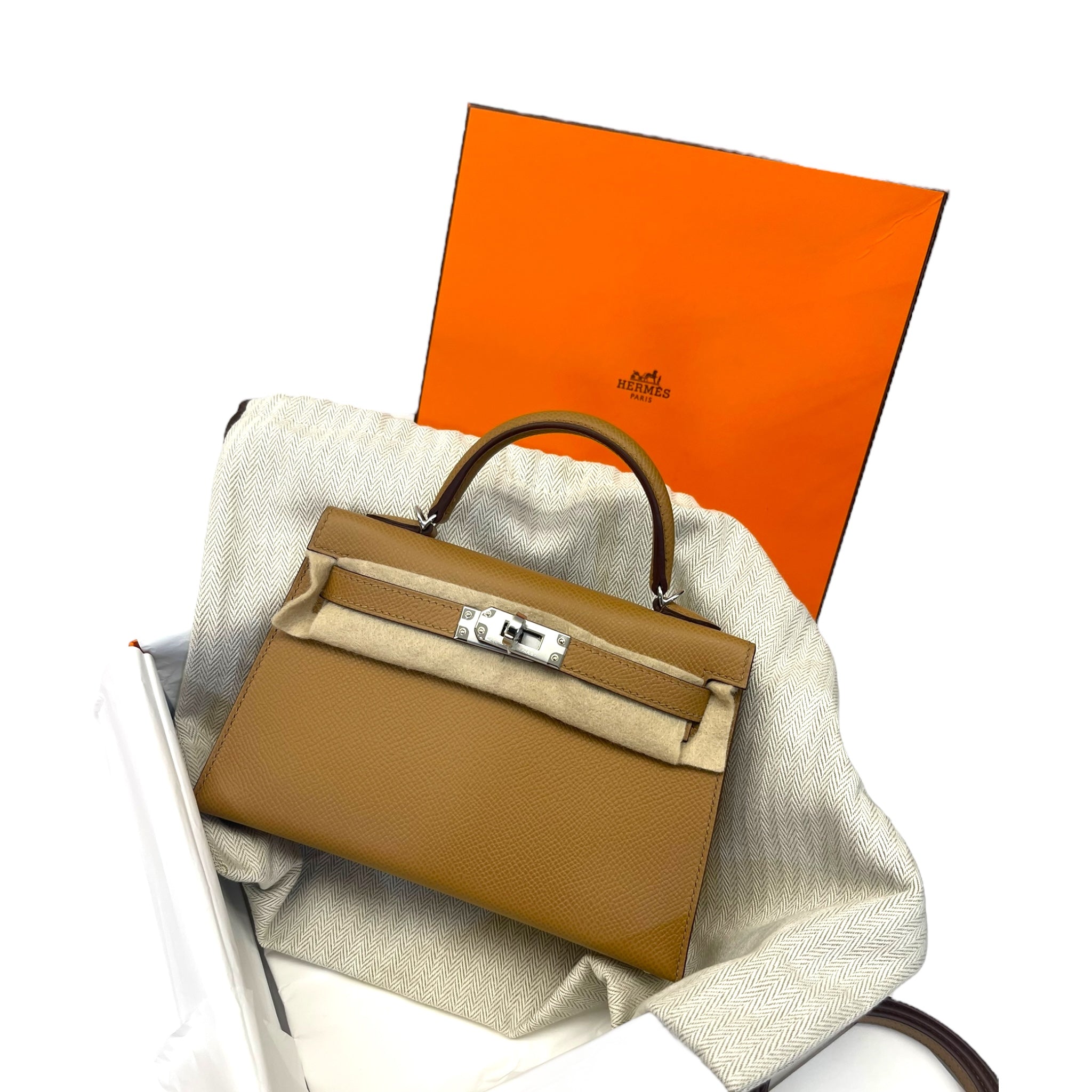 Hermes Mini Kelly Biscuit Epsom PHW (k20)