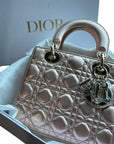 Dior Lady Dior My ABCDior Pale Gold-Tone Small Metallic Cannage Calfskin
