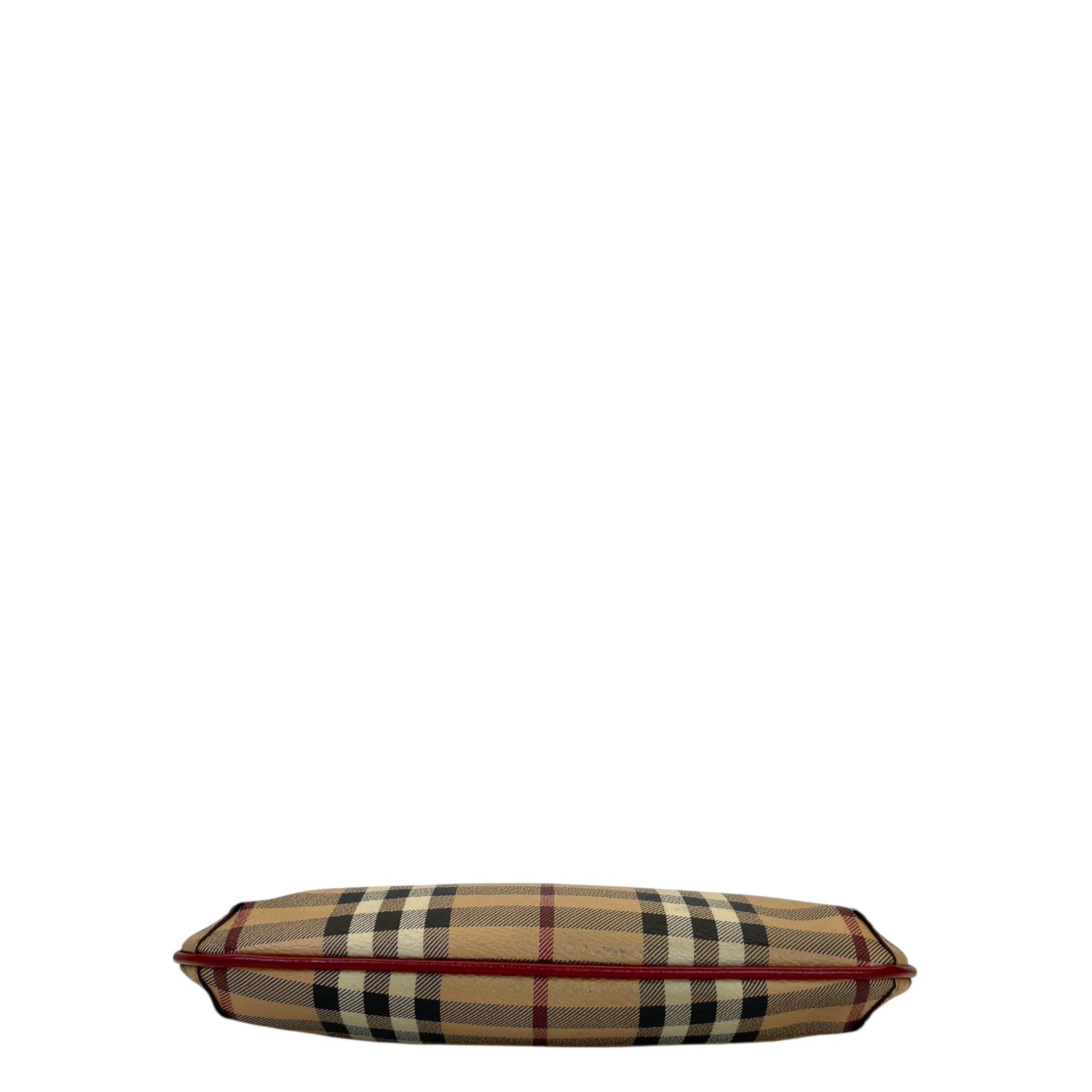 Burberry Clara Pochette Red/Beige Haymarket Check
