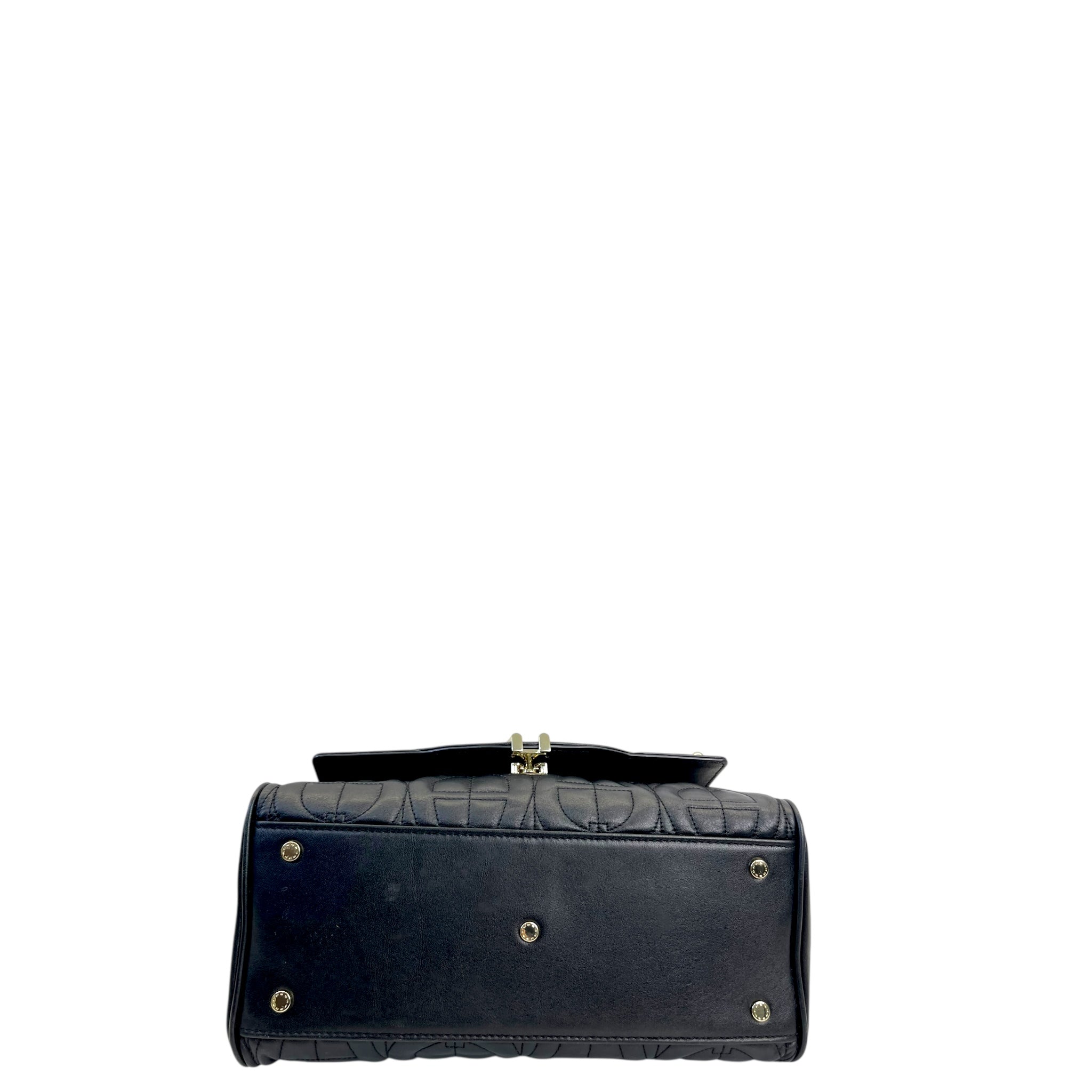 Aigner Diadora Shoulder Bag Black Quilted Leather