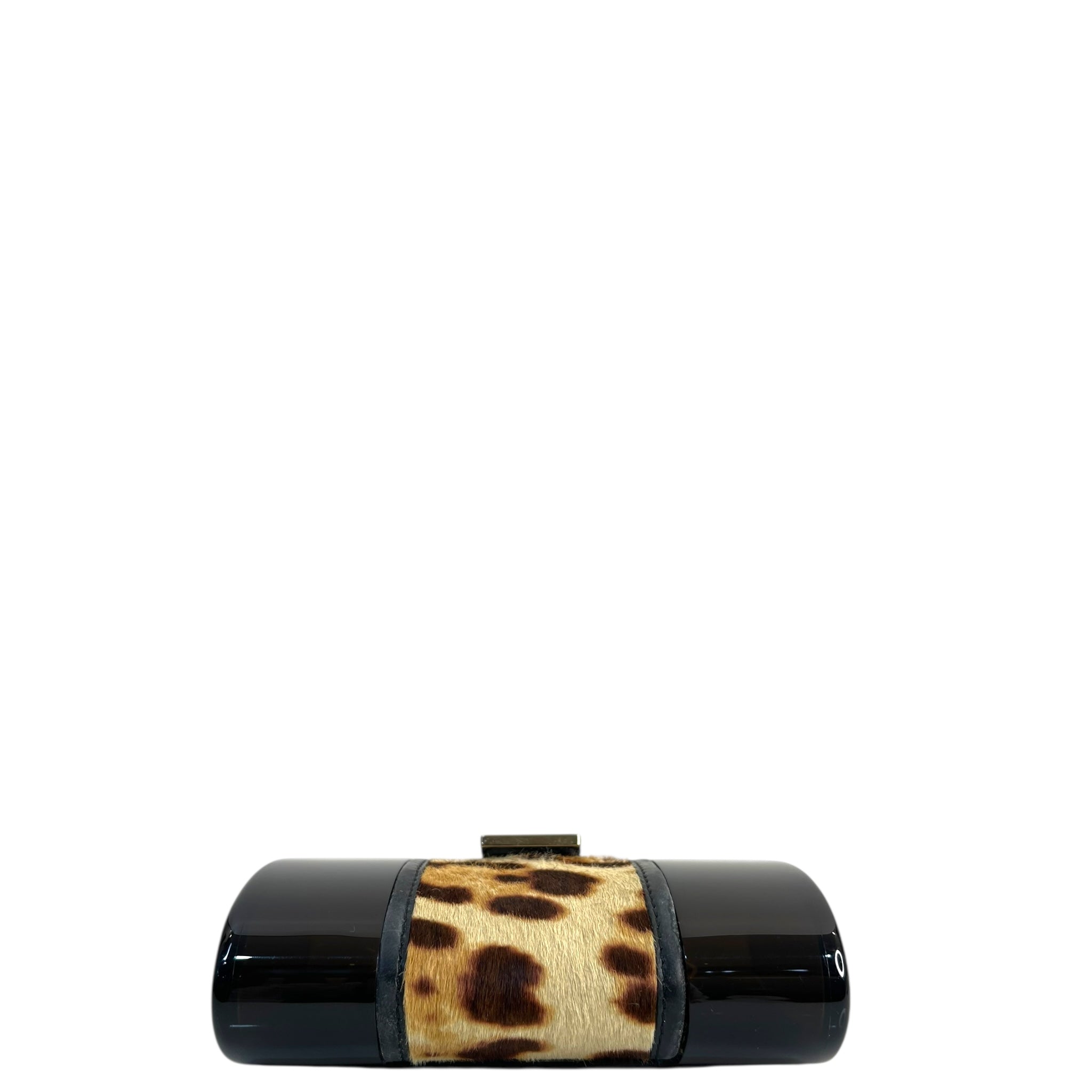 Jimmy Choo Ganache Natural Leopard Print Pony Clutch Bag