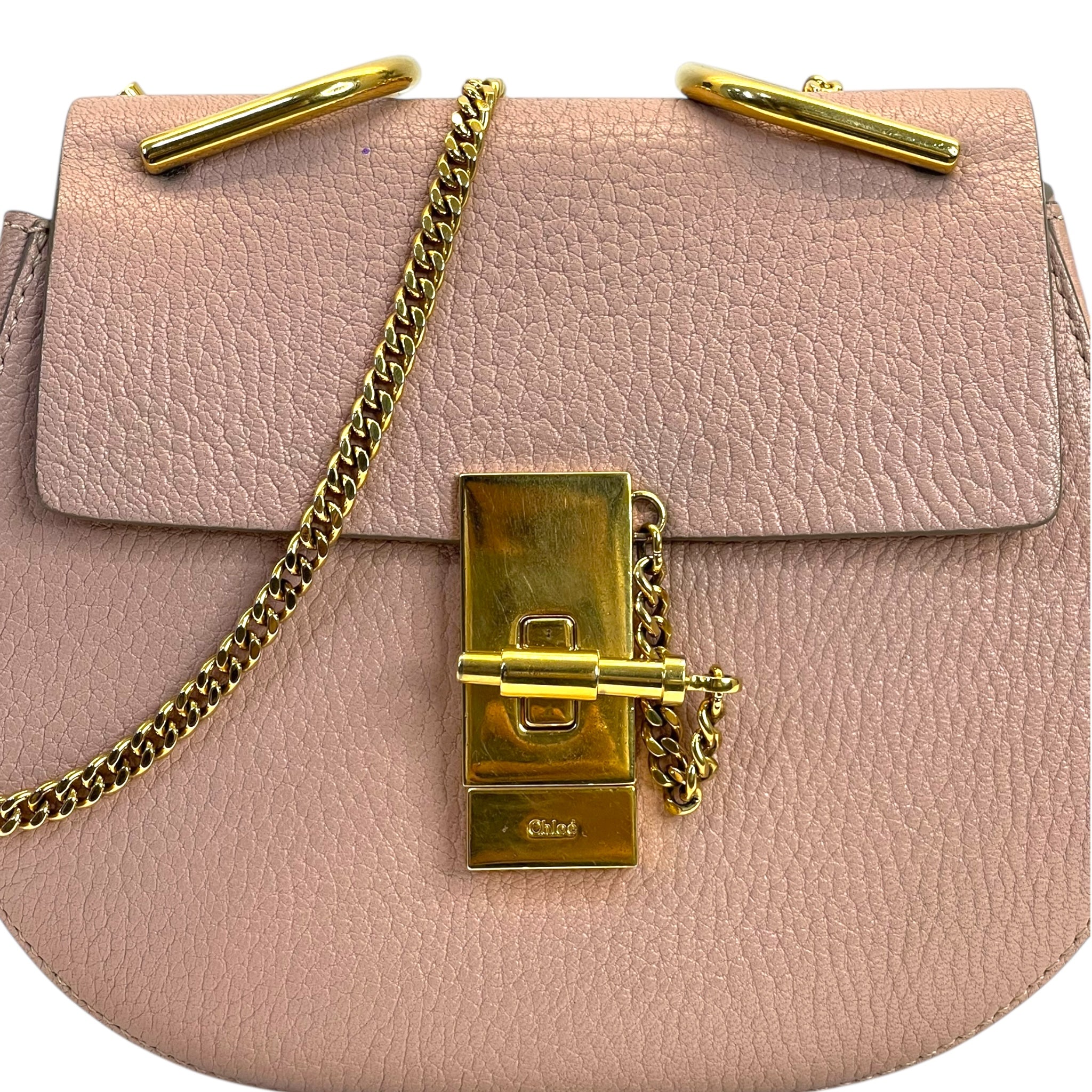 Chloe Drew Small Shoulder Bag Pink Leather