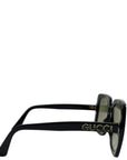 Gucci sunglasses embelished oversized square black acetate grey gradient lenses