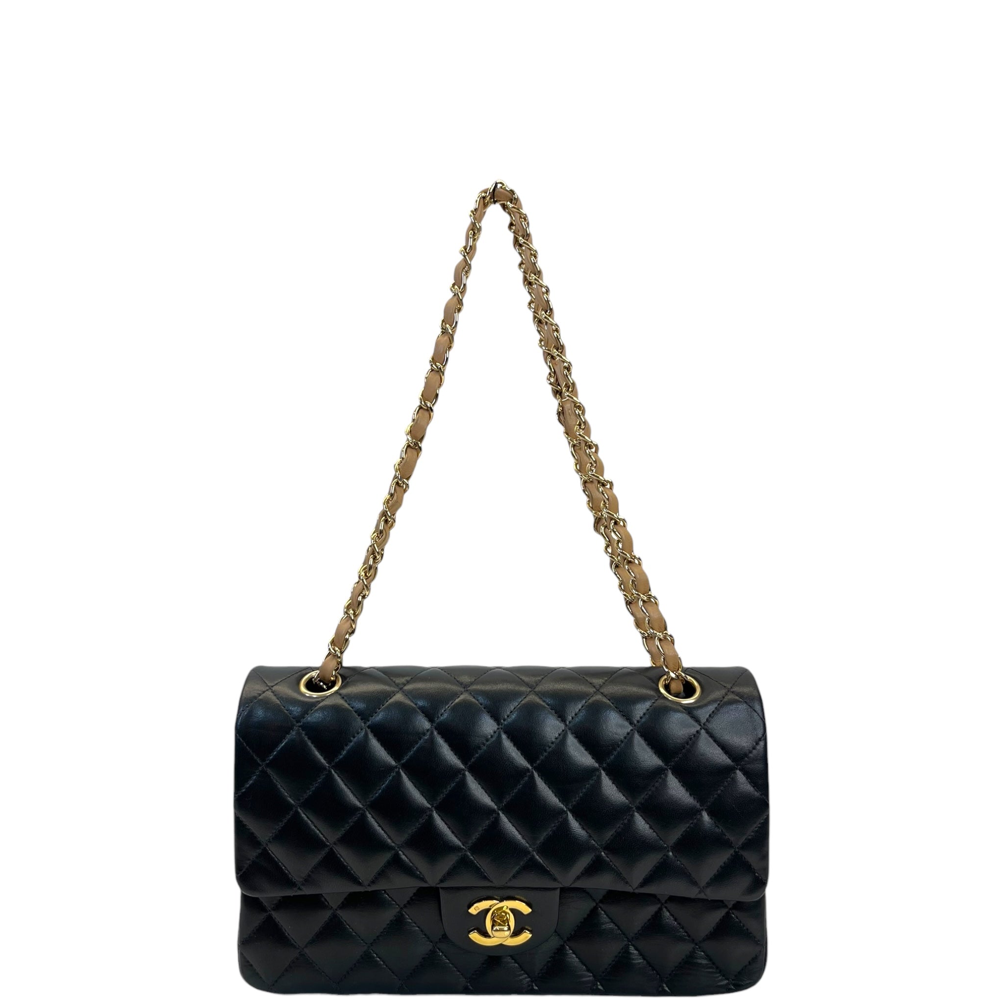 Chanel Classic Medium Double Flap Bag Black Lambskin