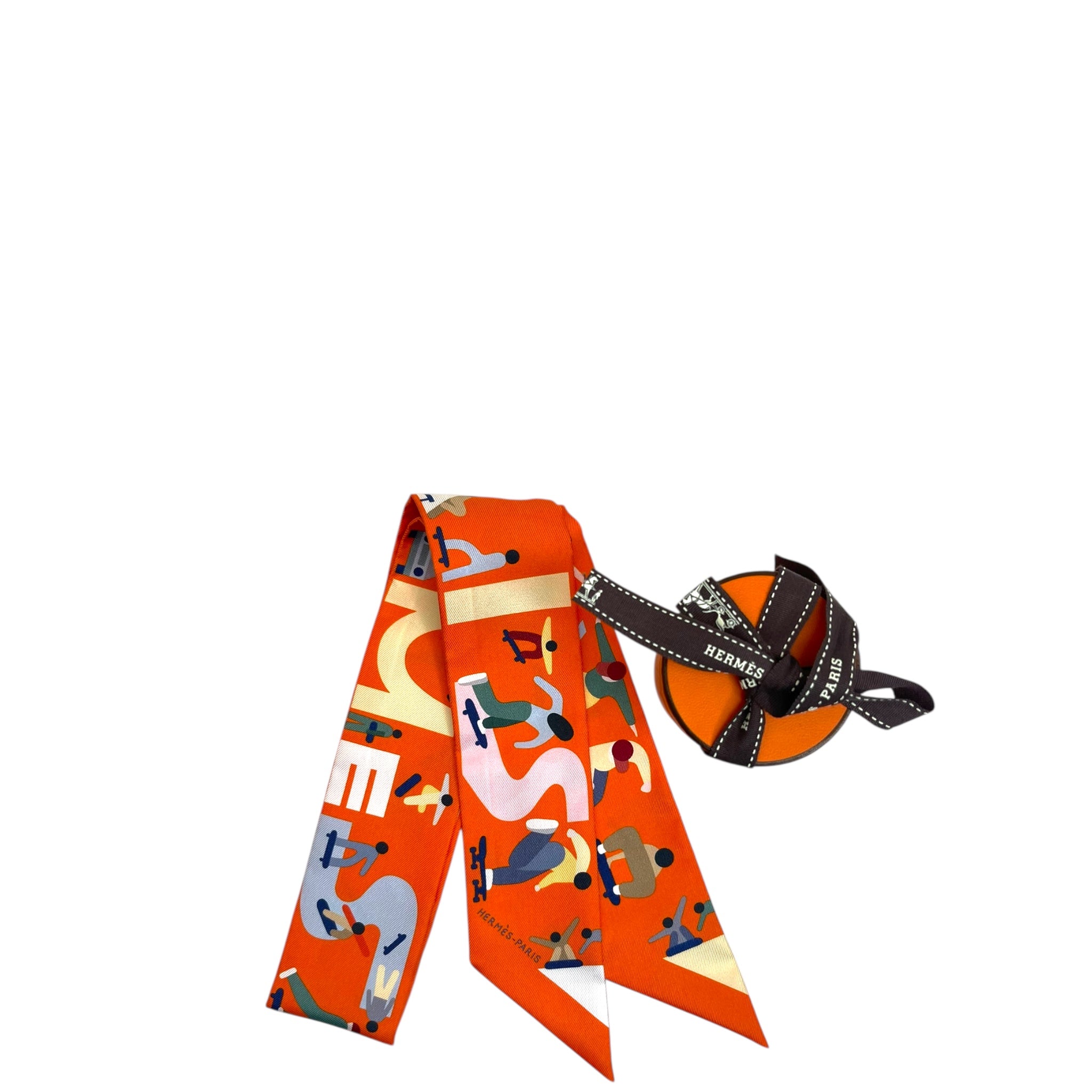 Hermès Twilly Figures Libres Orange Silk